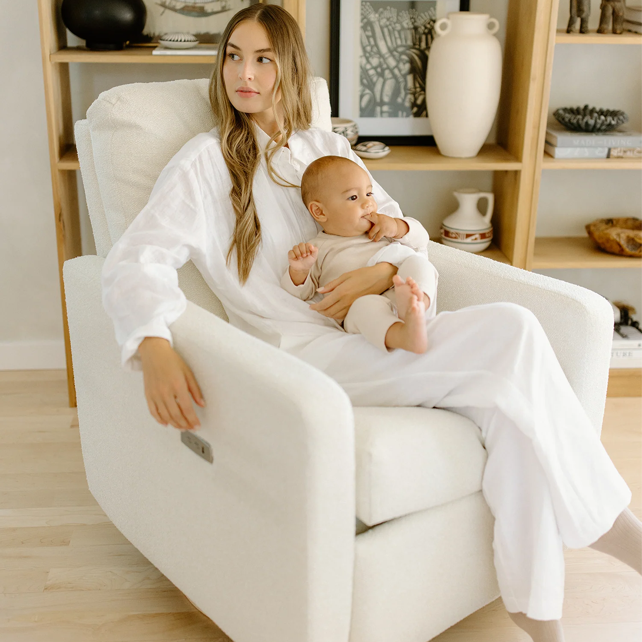 Oilo Drew Gliding Swivel Nursery Recliner - Tots to Teens Furniture