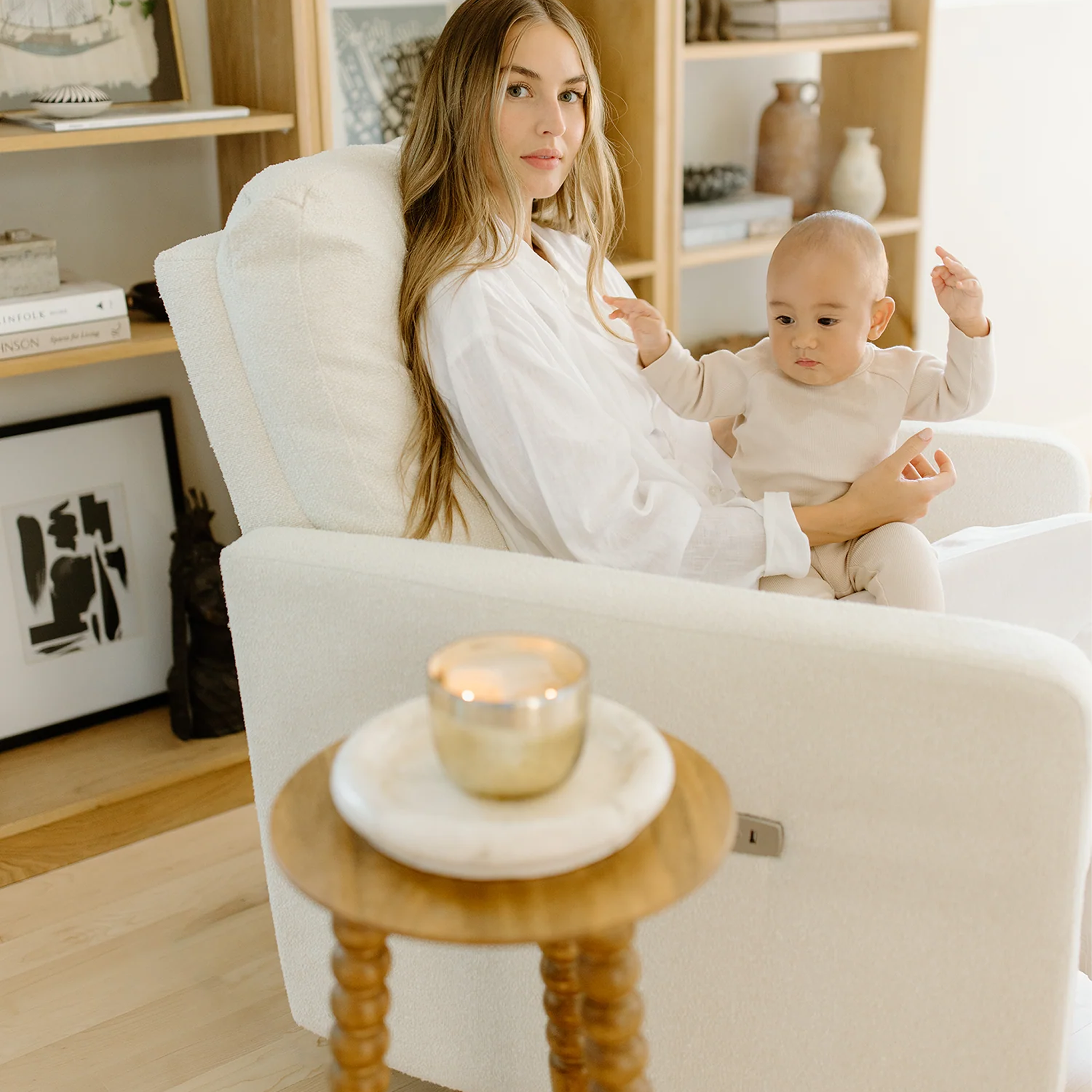 Oilo Drew Gliding Swivel Nursery Recliner - Tots to Teens Furniture