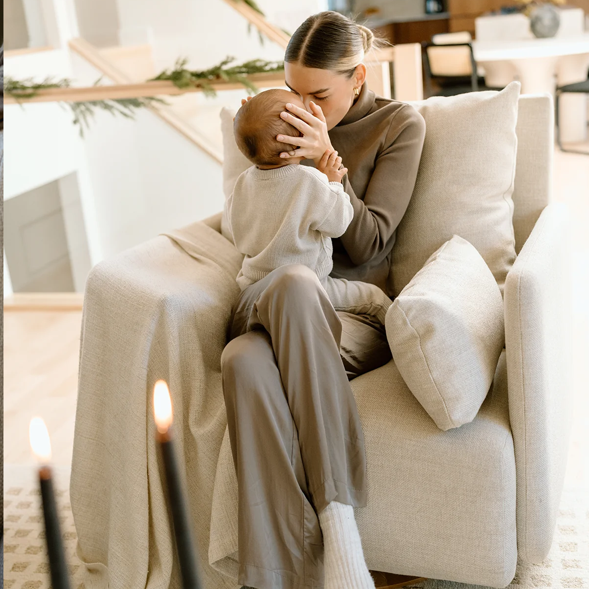 Oilo Ollie a Chair and a Half - Swivel Nursery Glider with Back Recline Feature