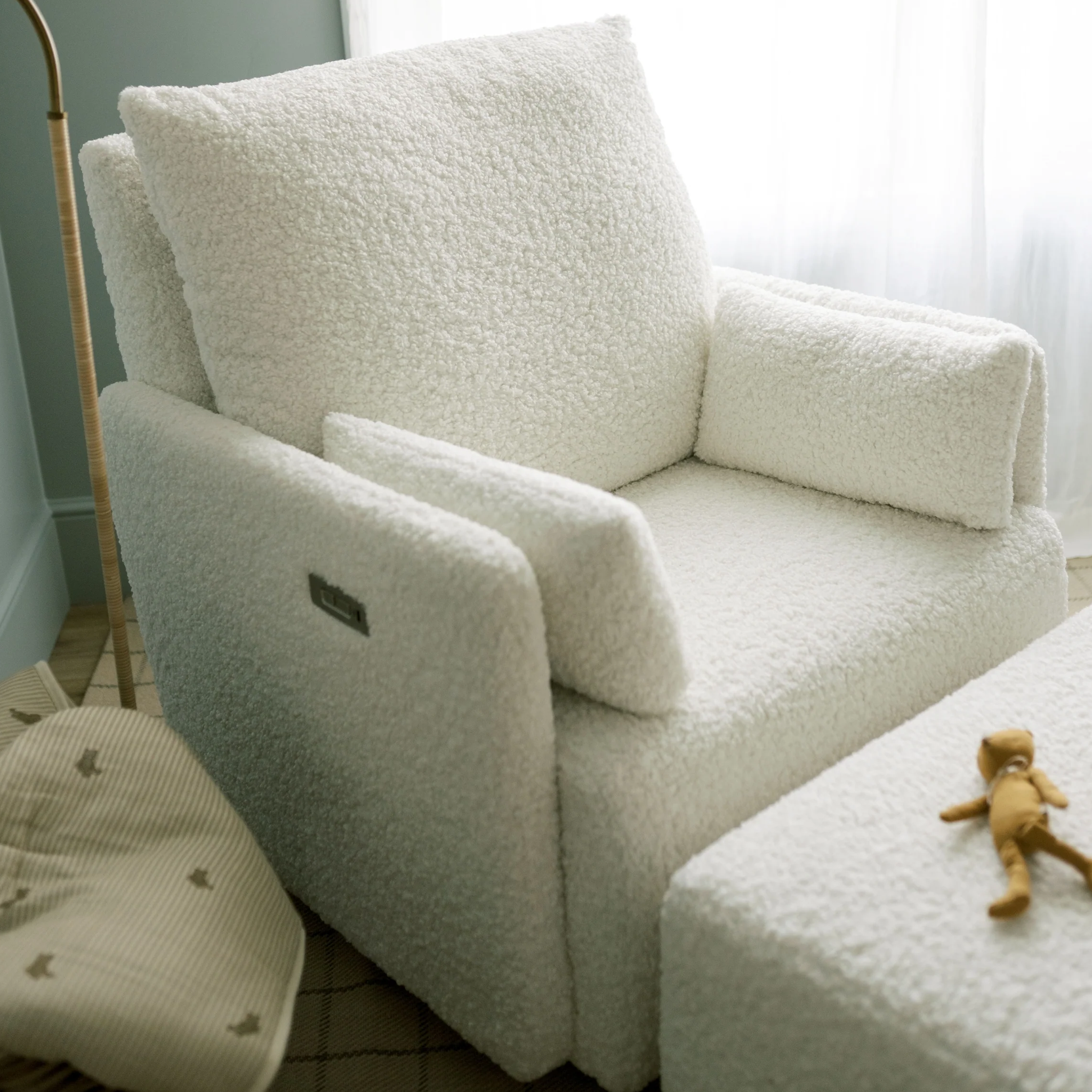 Oilo Ollie a Chair and a Half - Swivel Nursery Glider with Back Recline Feature