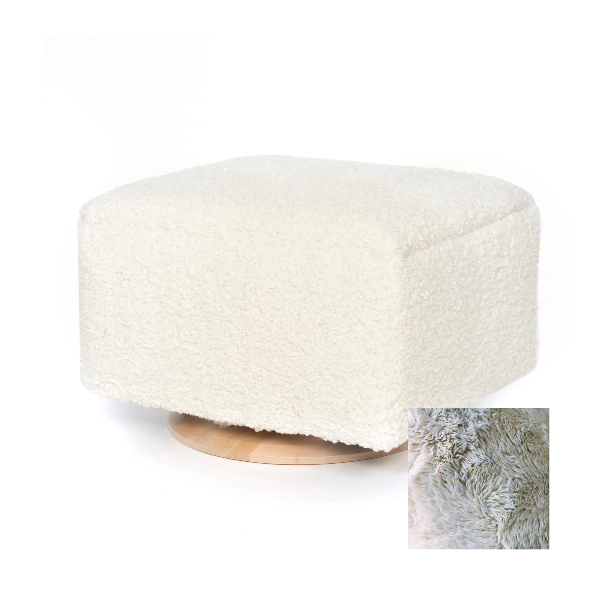 Oilo Small Stationary Rectangle Ottoman With Wood Base - Tots to Teens Furniture