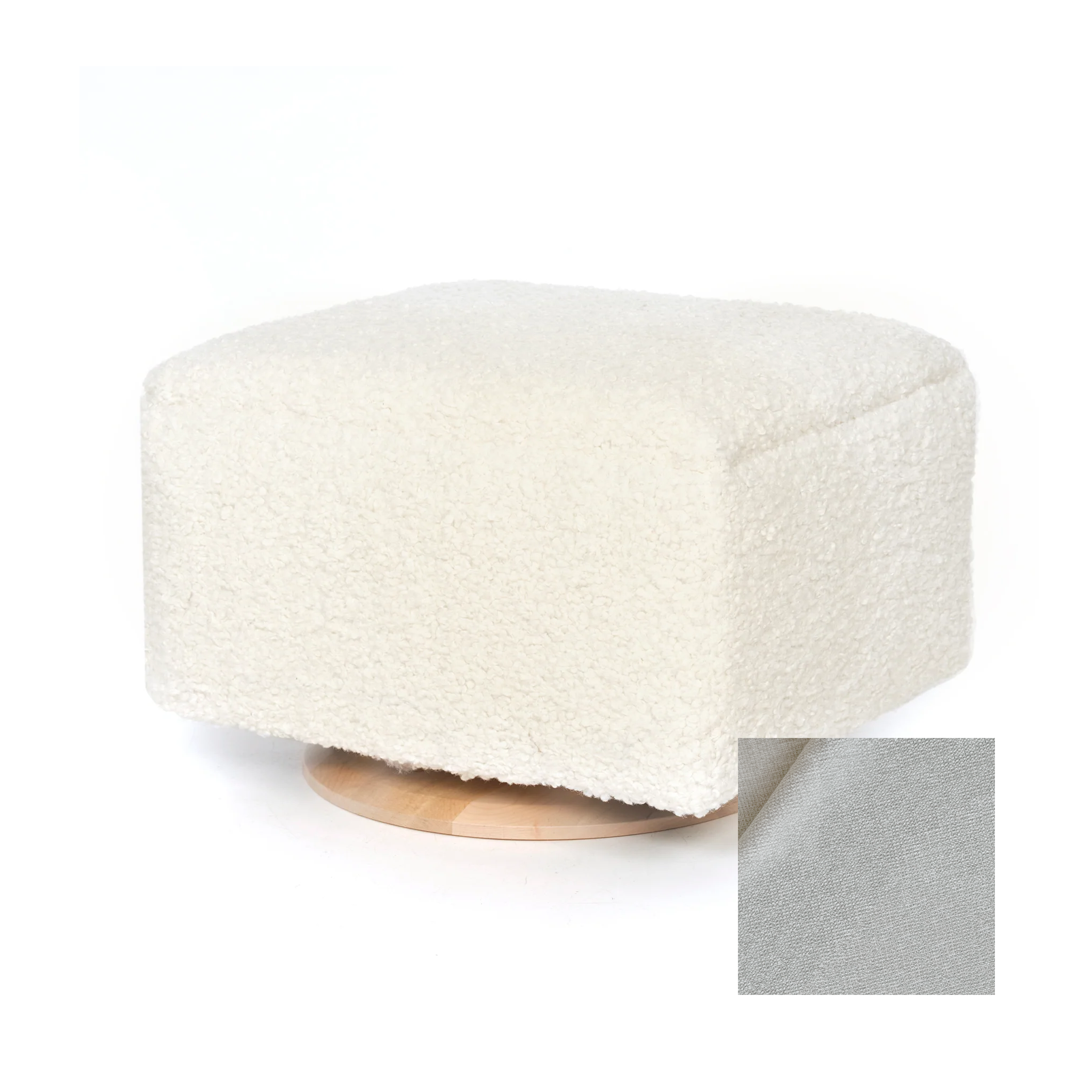 Oilo Small Stationary Rectangle Ottoman With Wood Base - Tots to Teens Furniture