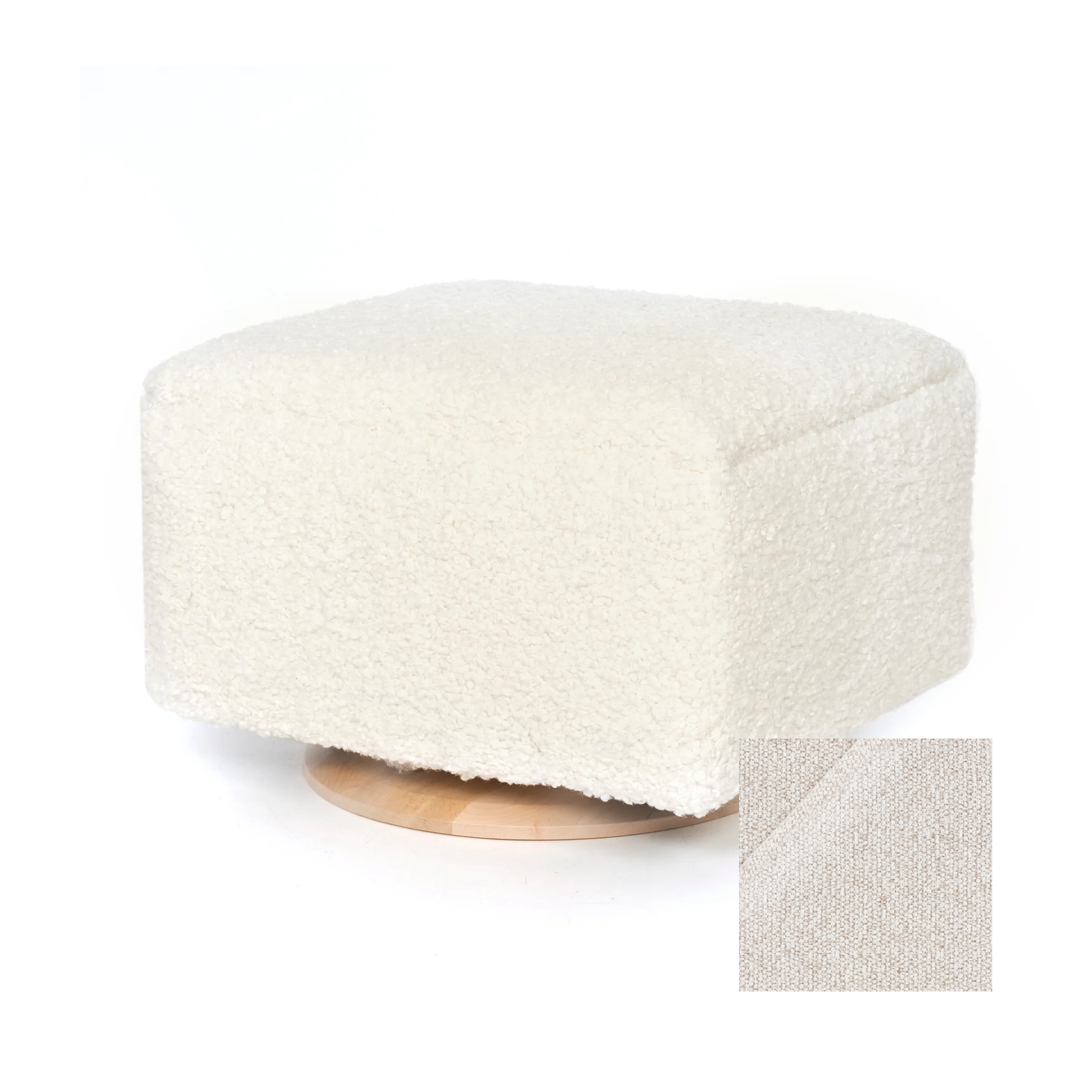 Oilo Small Stationary Rectangle Ottoman With Wood Base - Tots to Teens Furniture