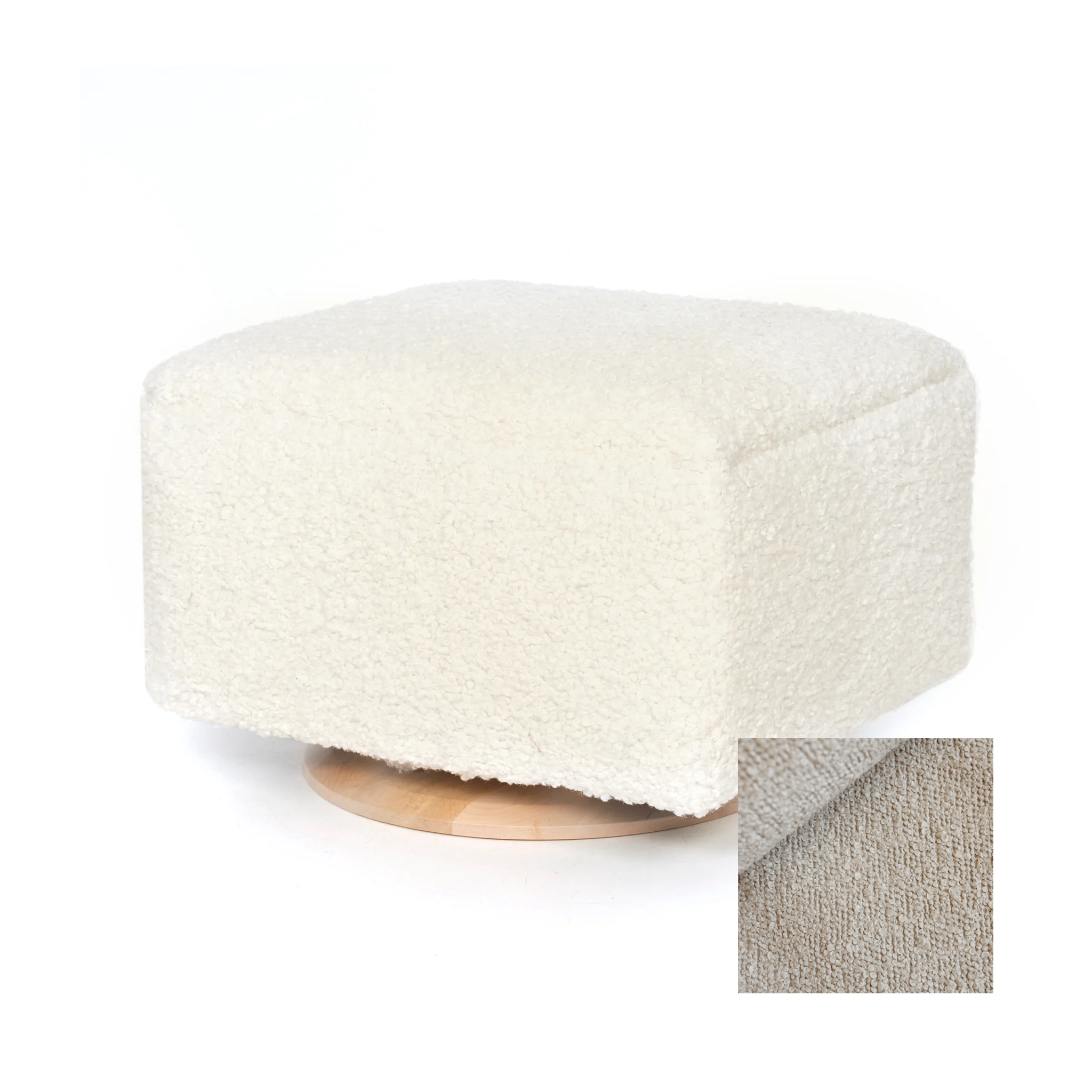 Oilo Small Stationary Rectangle Ottoman With Wood Base - Tots to Teens Furniture