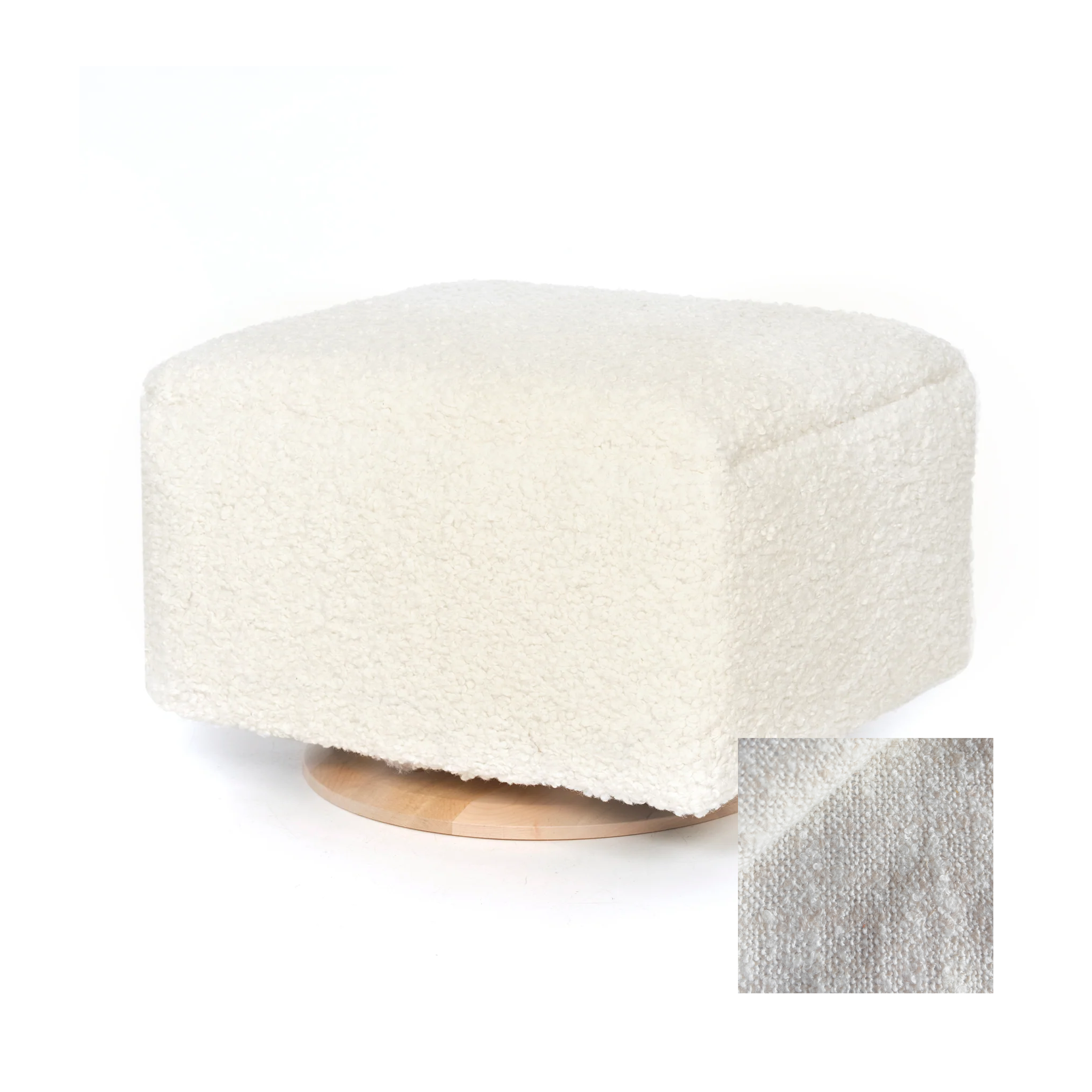 Oilo Small Stationary Rectangle Ottoman With Wood Base - Tots to Teens Furniture