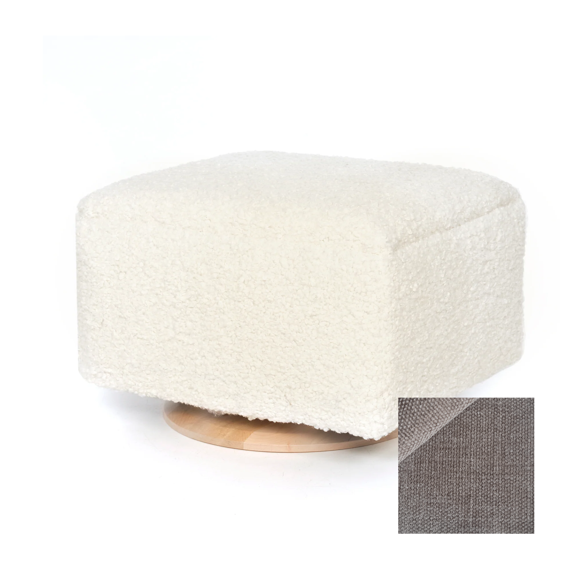 Oilo Small Stationary Rectangle Ottoman With Wood Base - Tots to Teens Furniture