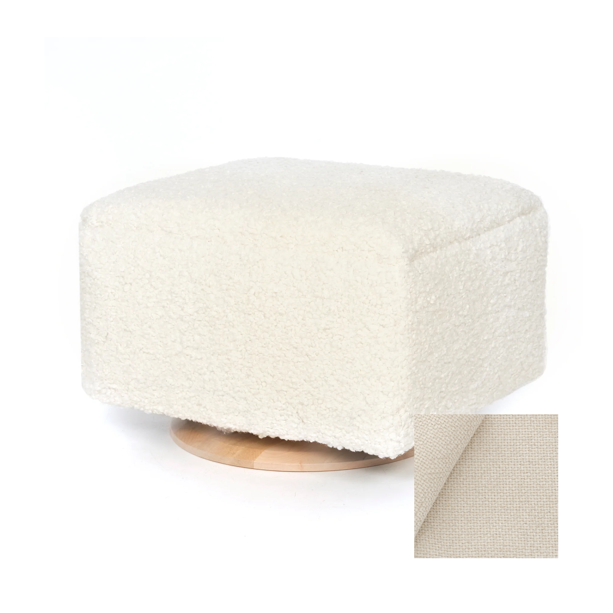 Oilo Small Stationary Rectangle Ottoman With Wood Base - Tots to Teens Furniture