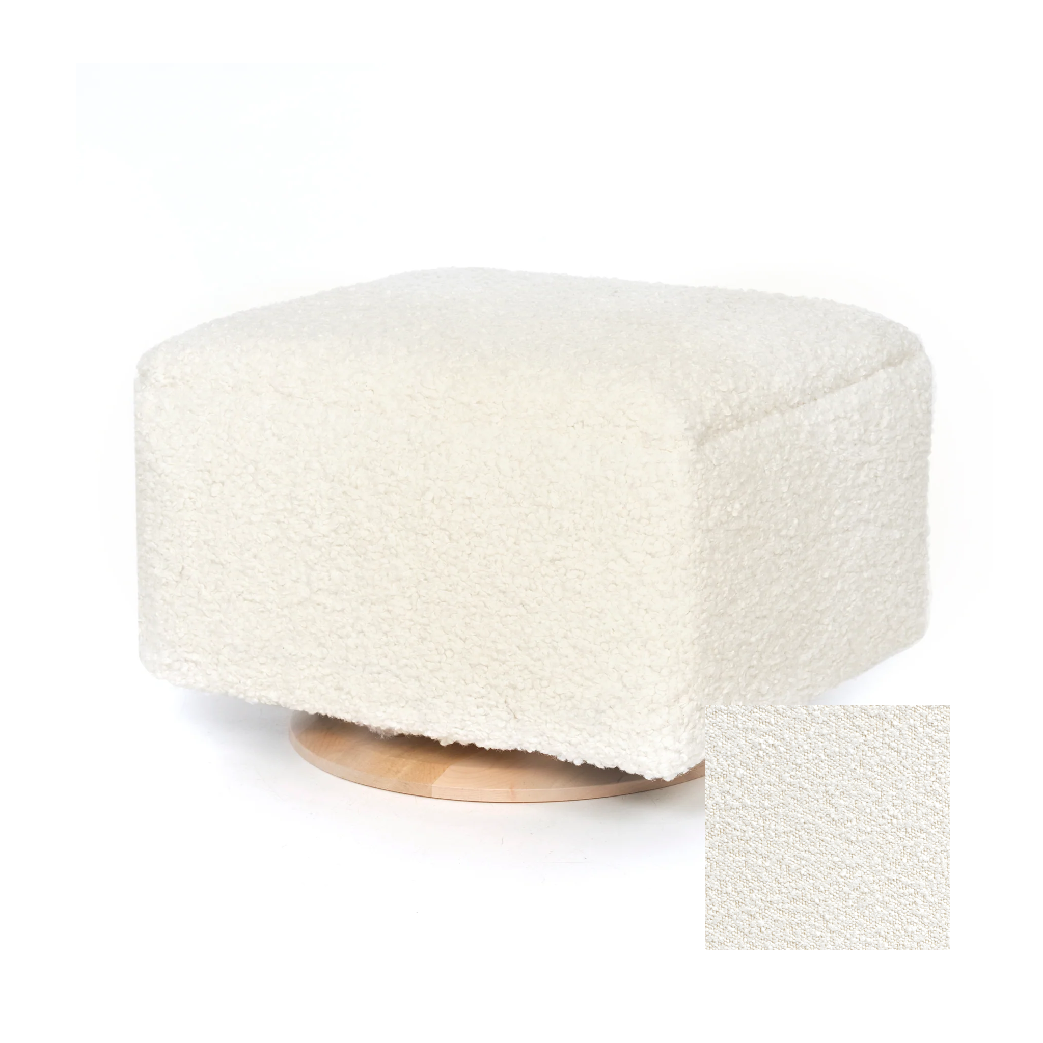 Oilo Small Stationary Rectangle Ottoman With Wood Base - Tots to Teens Furniture