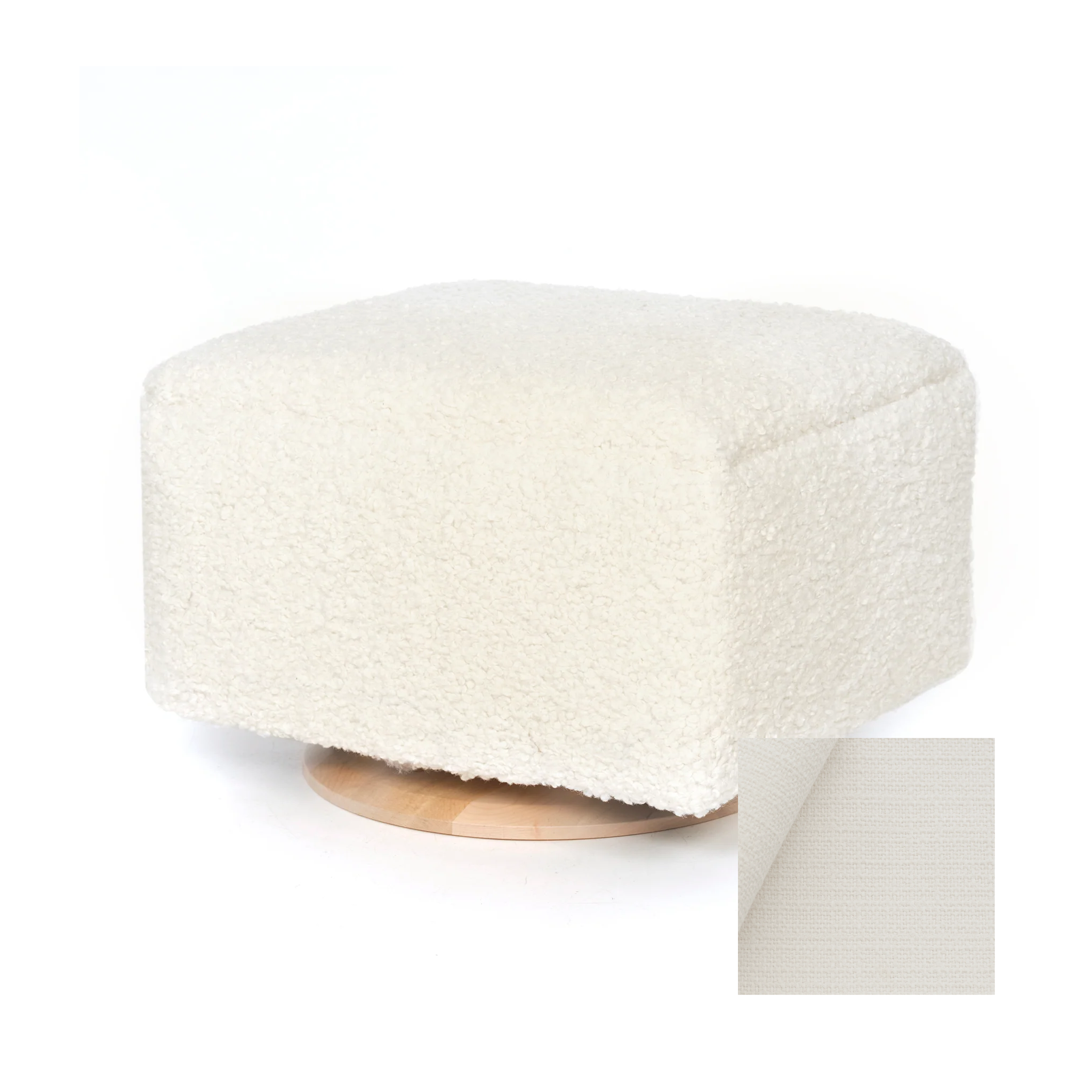 Oilo Small Stationary Rectangle Ottoman With Wood Base - Tots to Teens Furniture