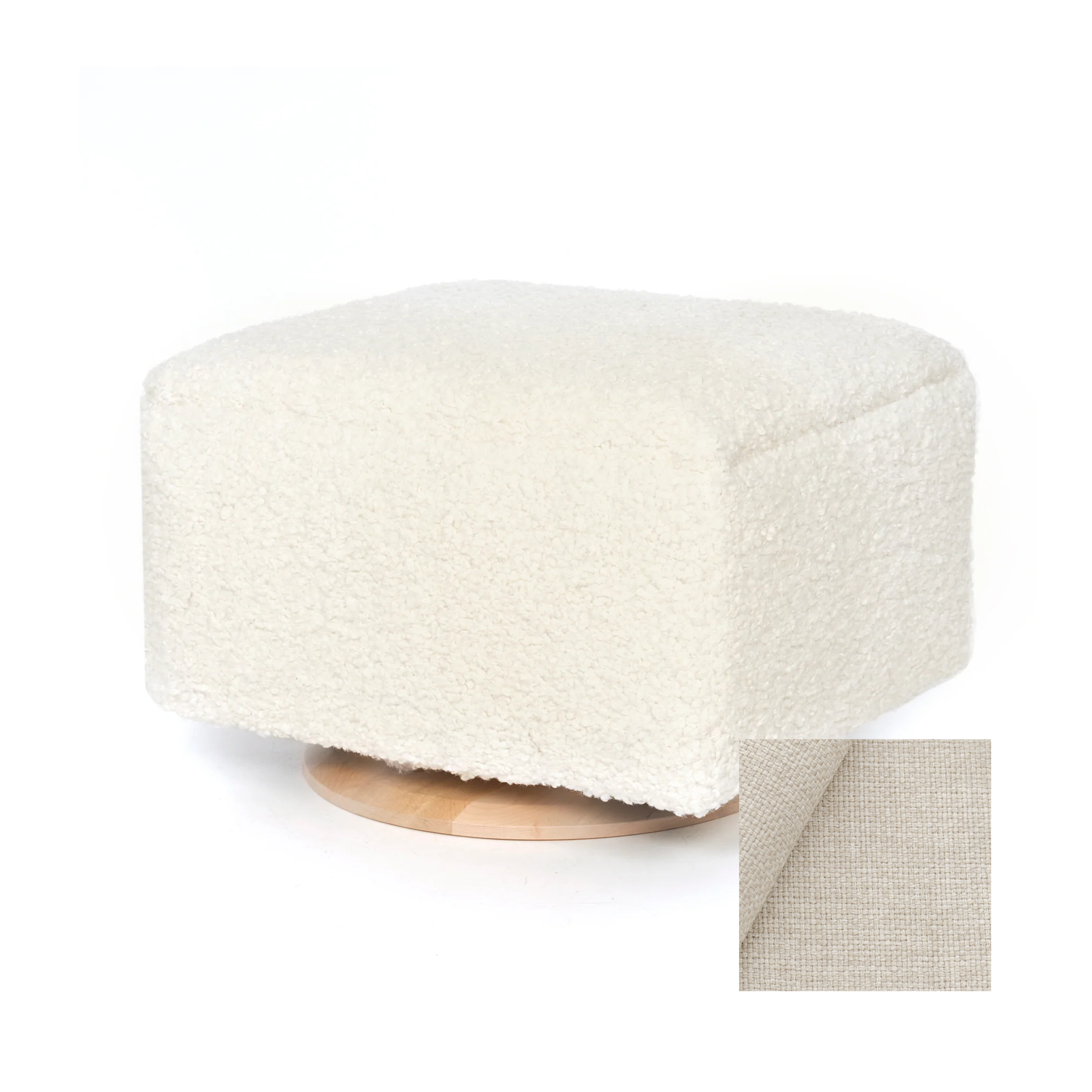 Oilo Small Stationary Rectangle Ottoman With Wood Base - Tots to Teens Furniture