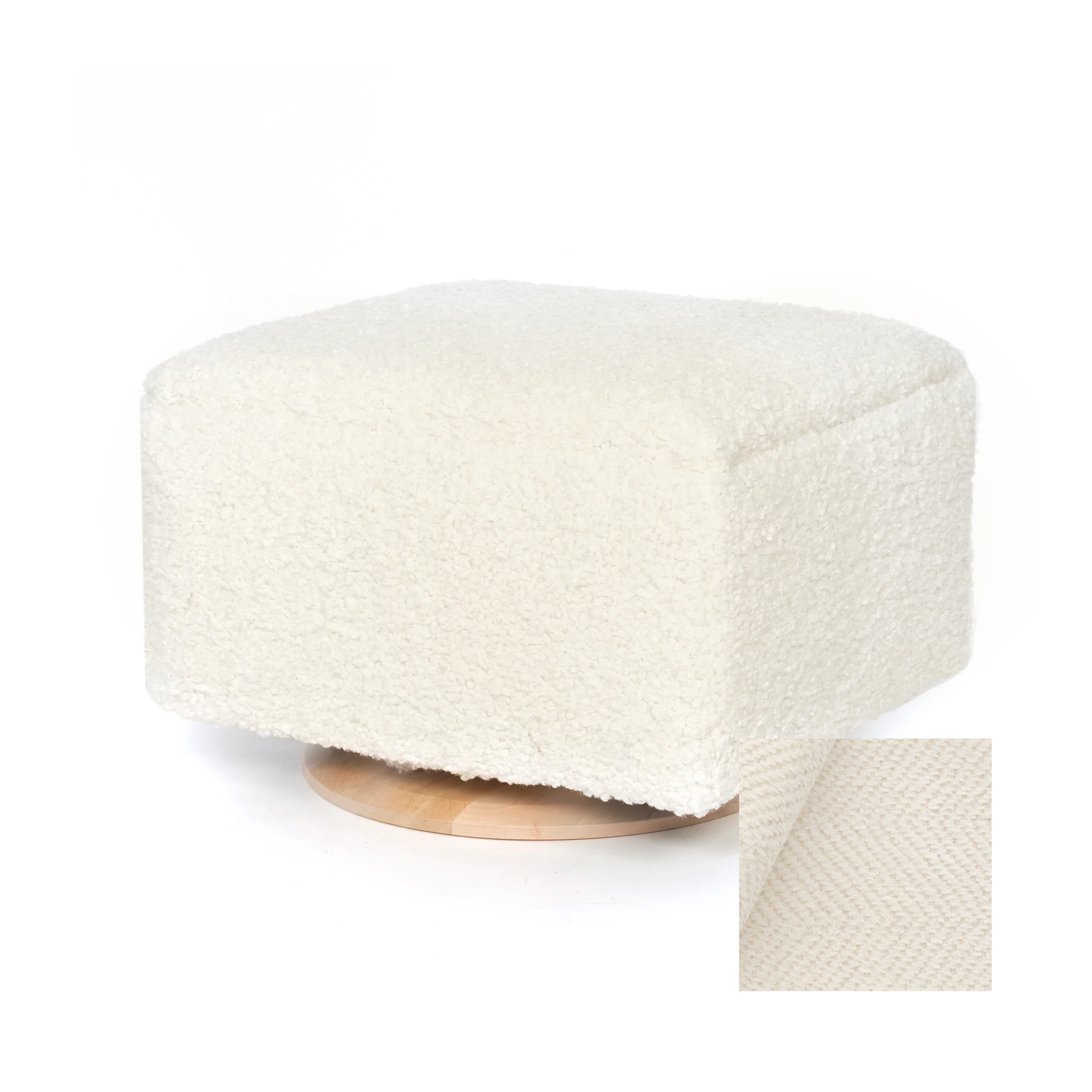 Oilo Small Stationary Rectangle Ottoman With Wood Base - Tots to Teens Furniture