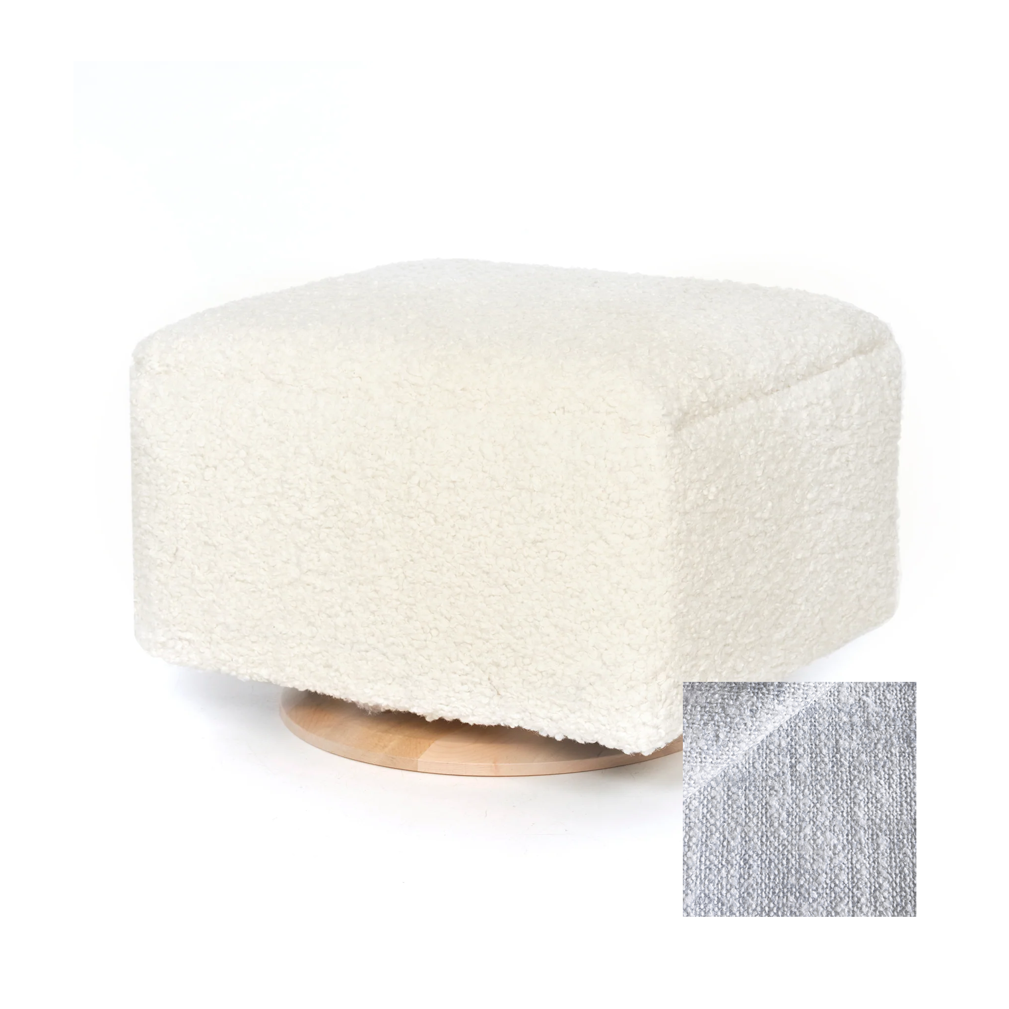 Oilo Small Stationary Rectangle Ottoman With Wood Base - Tots to Teens Furniture