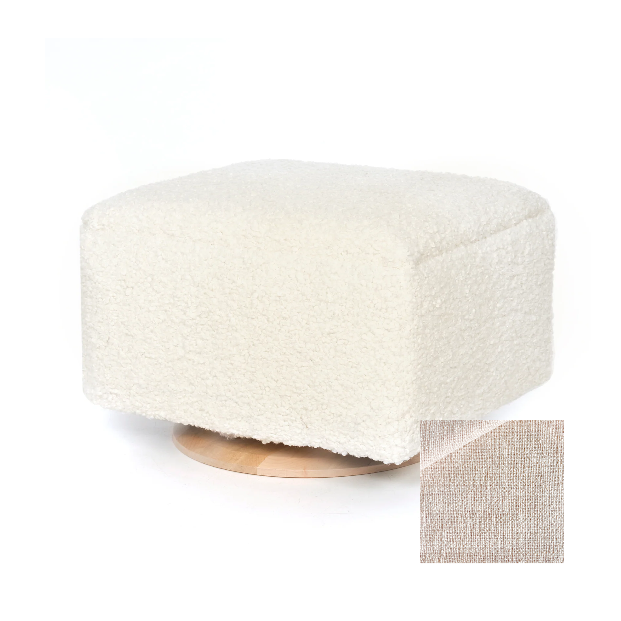 Oilo Small Stationary Rectangle Ottoman With Wood Base - Tots to Teens Furniture