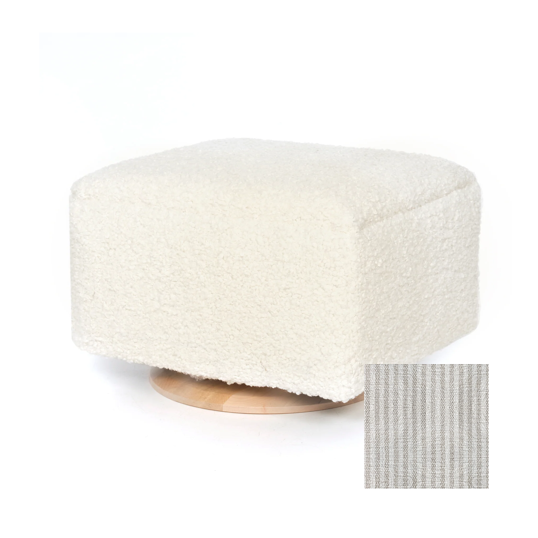 Oilo Small Stationary Rectangle Ottoman With Wood Base - Tots to Teens Furniture