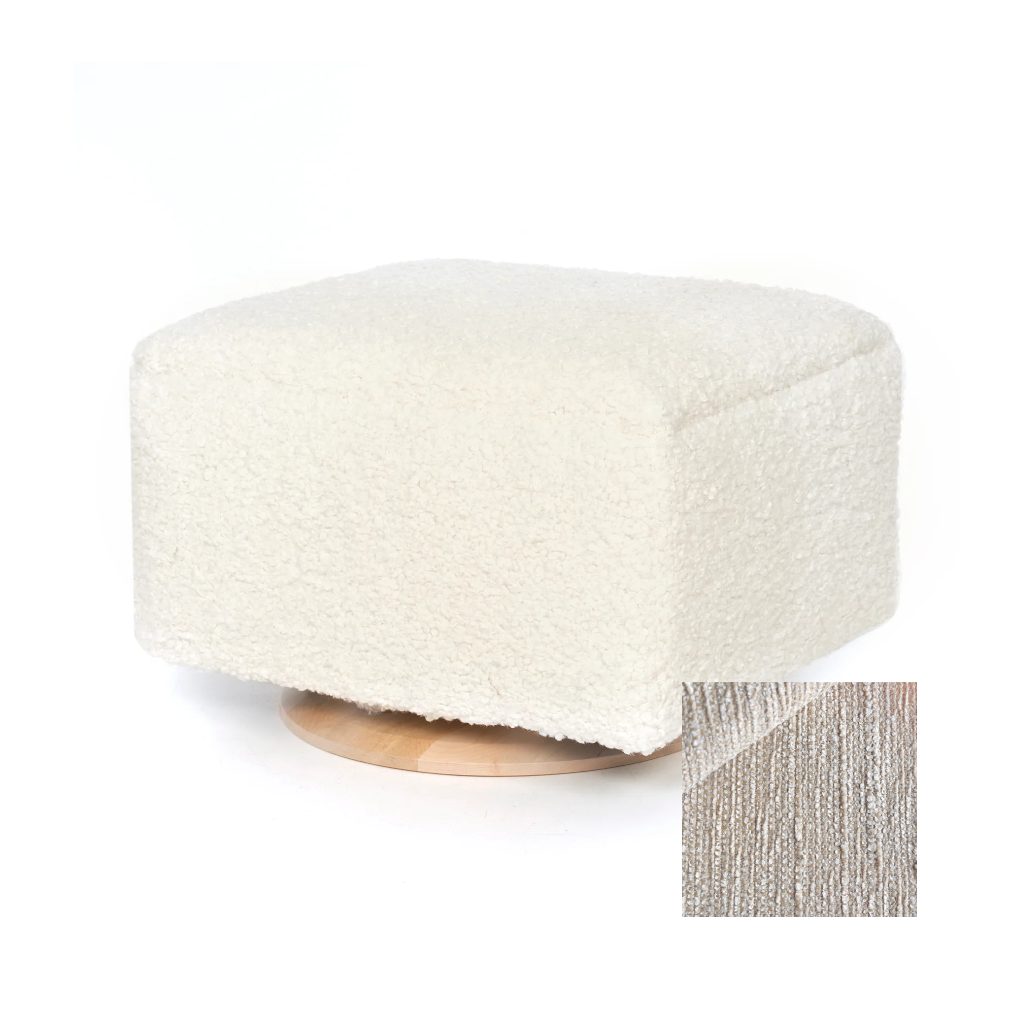 Oilo Small Stationary Rectangle Ottoman With Wood Base - Tots to Teens Furniture