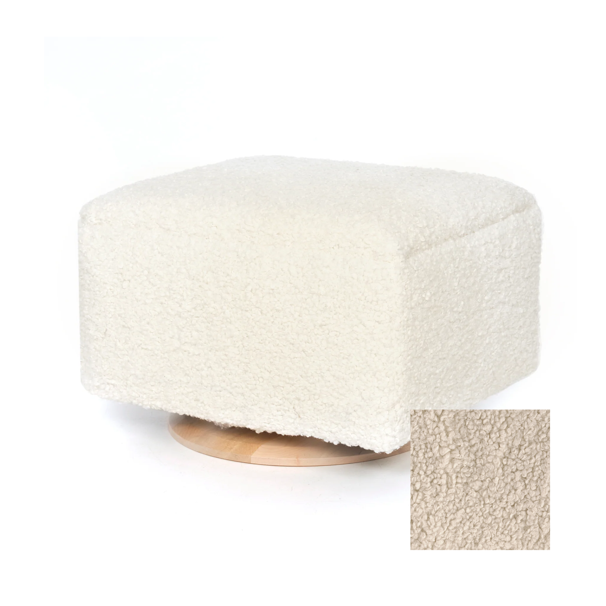 Oilo Small Stationary Rectangle Ottoman With Wood Base - Tots to Teens Furniture