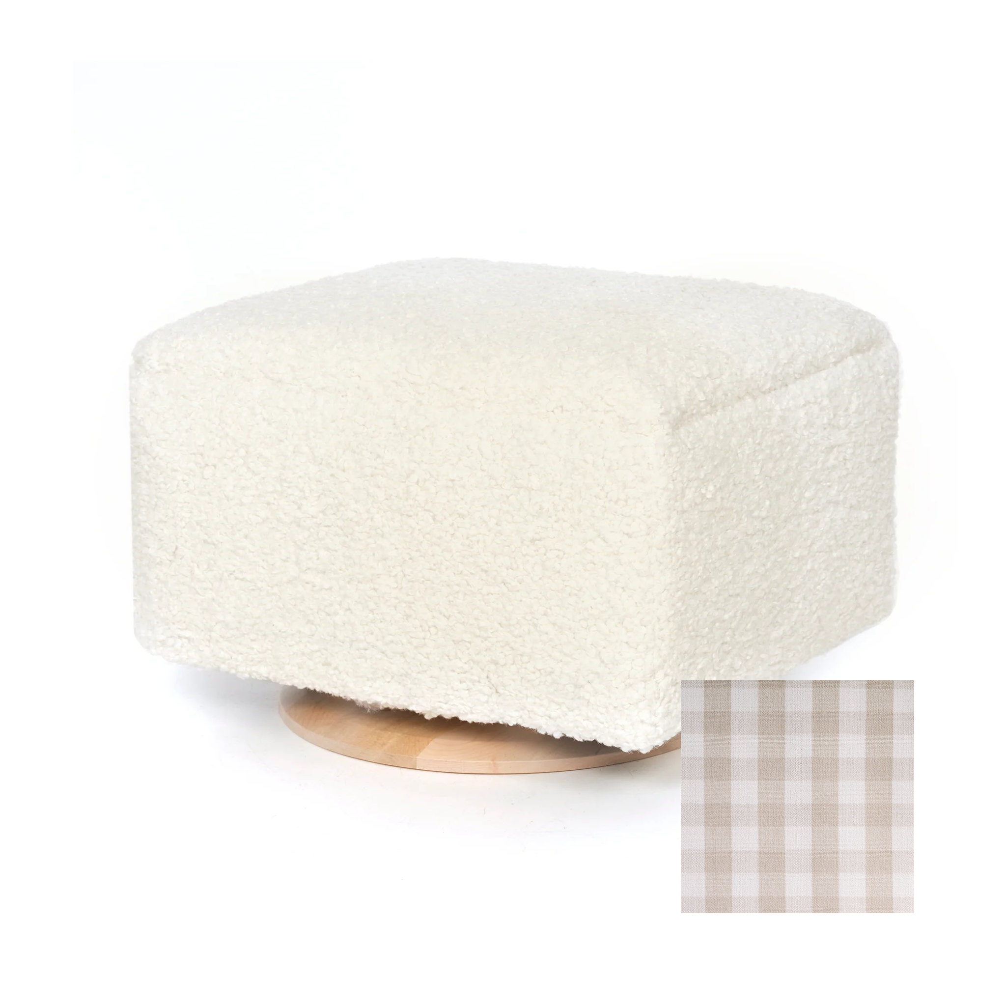 Oilo Small Stationary Rectangle Ottoman With Wood Base - Tots to Teens Furniture