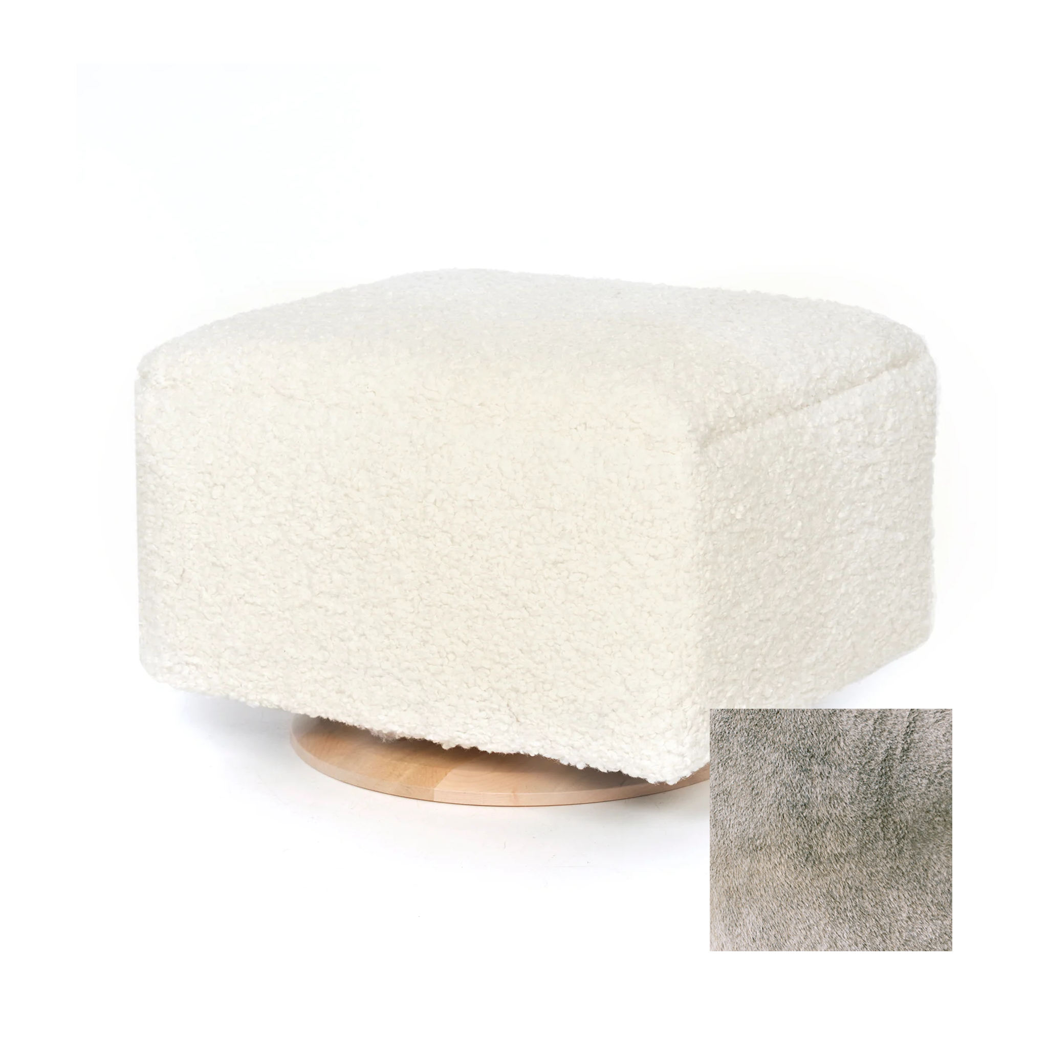 Oilo Small Stationary Rectangle Ottoman With Wood Base - Tots to Teens Furniture