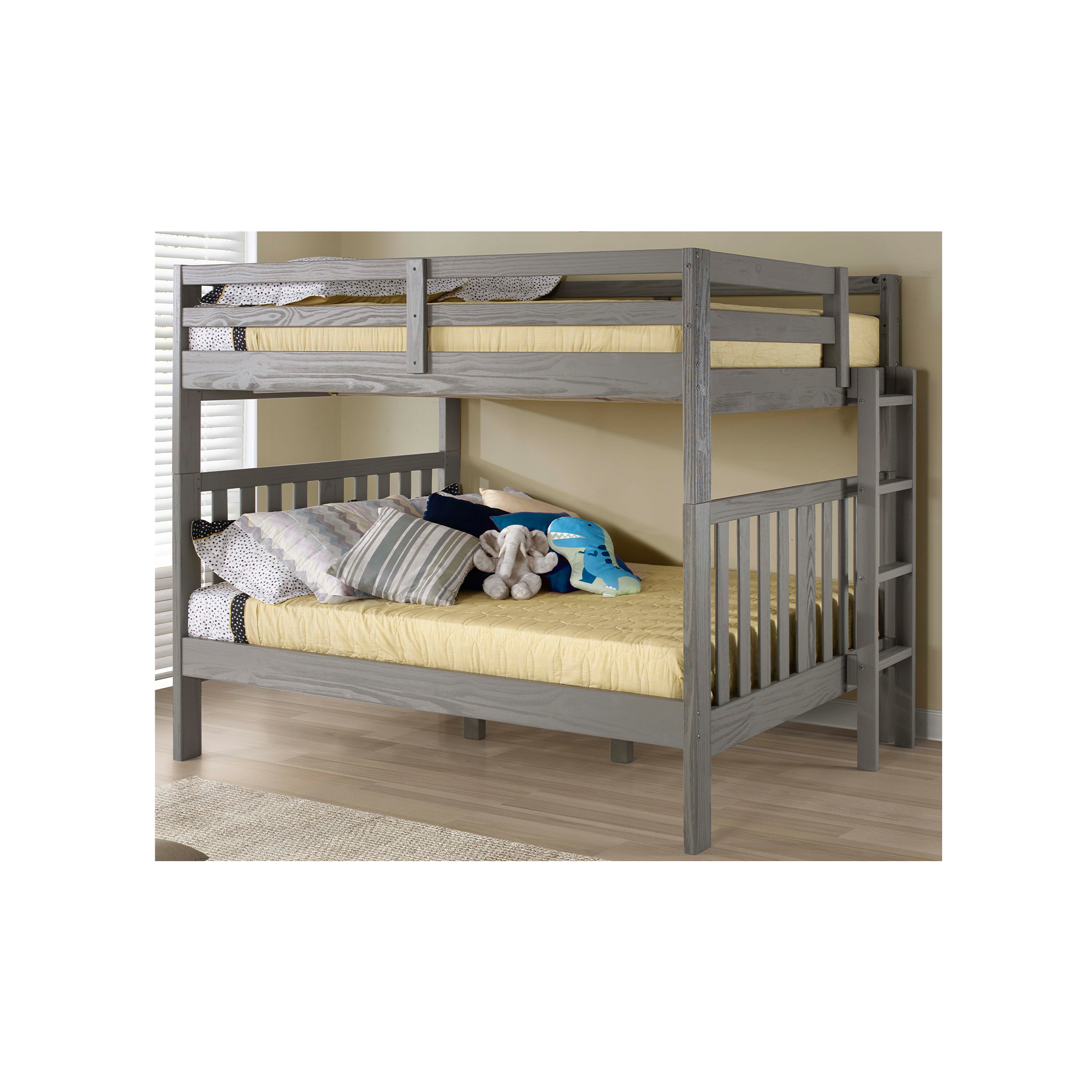Oxford Full Over Full Bunk Bed in Wire Brushed Gray - Tots to Teens Furniture