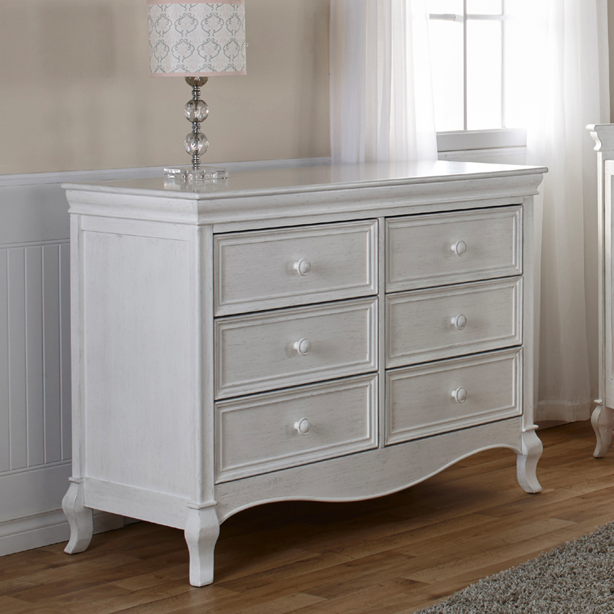 Diamante Double Dresser in Vintage White - Tots to Teens Furniture
