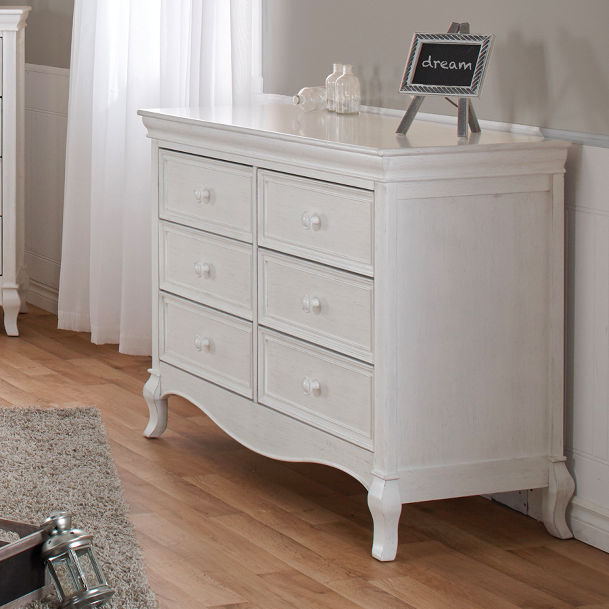 Diamante Double Dresser in Vintage White - Tots to Teens Furniture