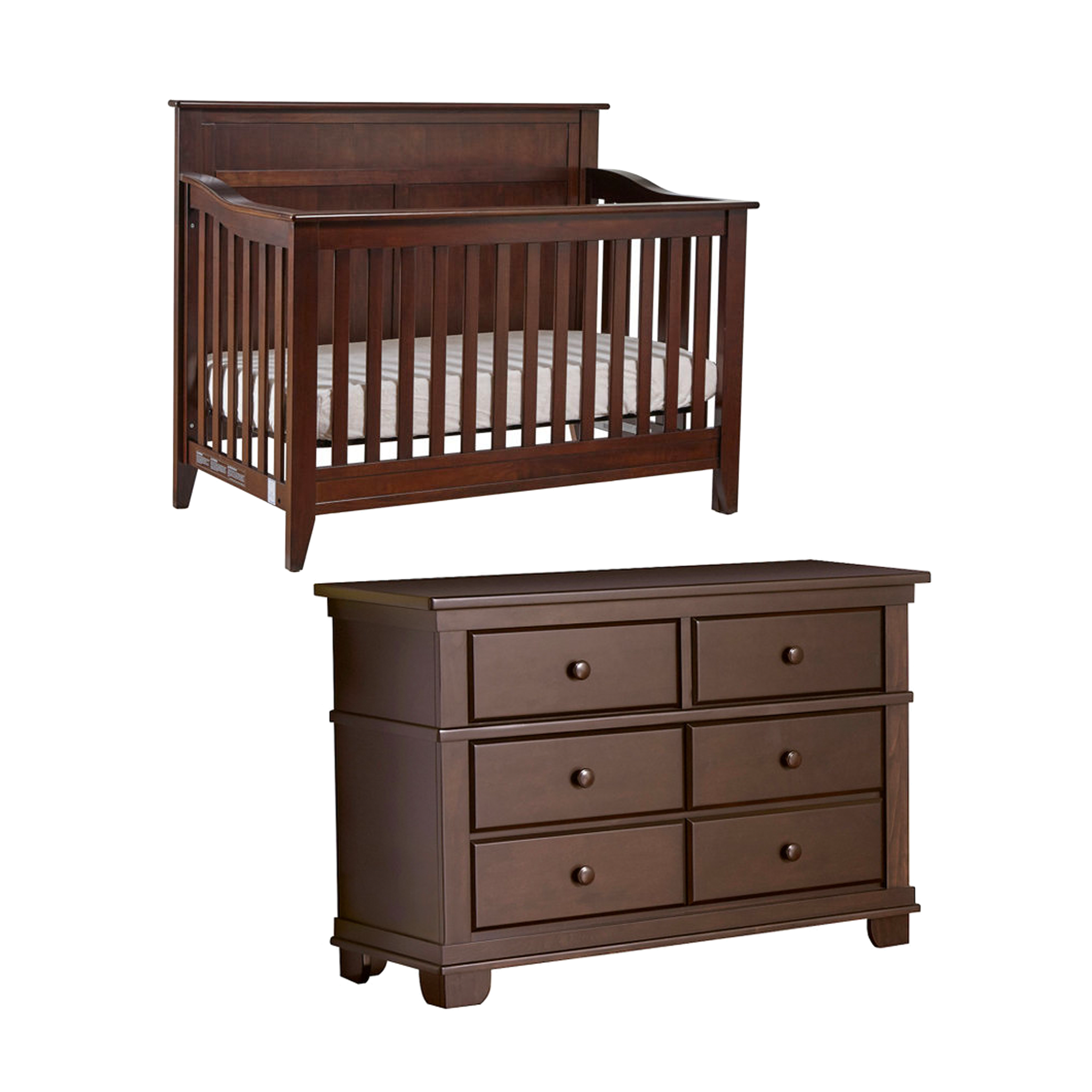 Napoli Flat Top Forever Crib + Torino Dresser Bundle - Tots to Teens Furniture