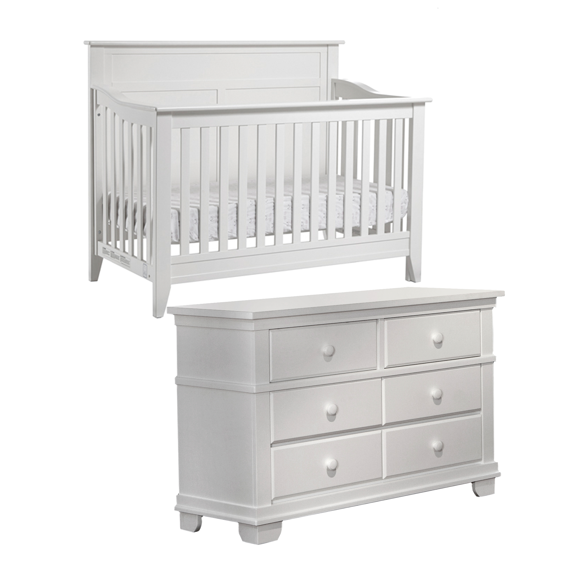 Napoli Flat Top Forever Crib + Torino Dresser Bundle - Tots to Teens Furniture
