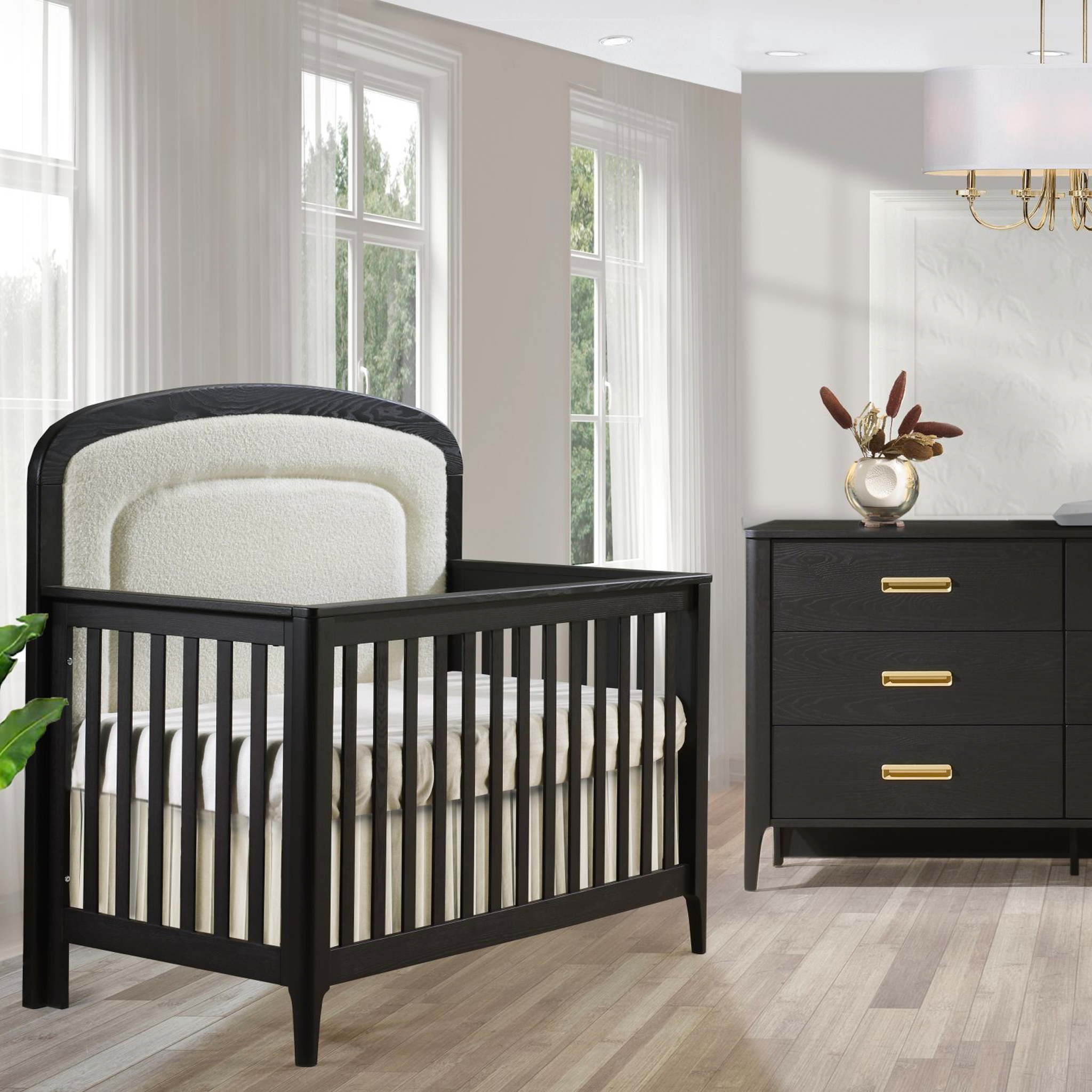 Palo Convertible Crib with Upholstered Boucle Panel - Tots to Teens Furniture