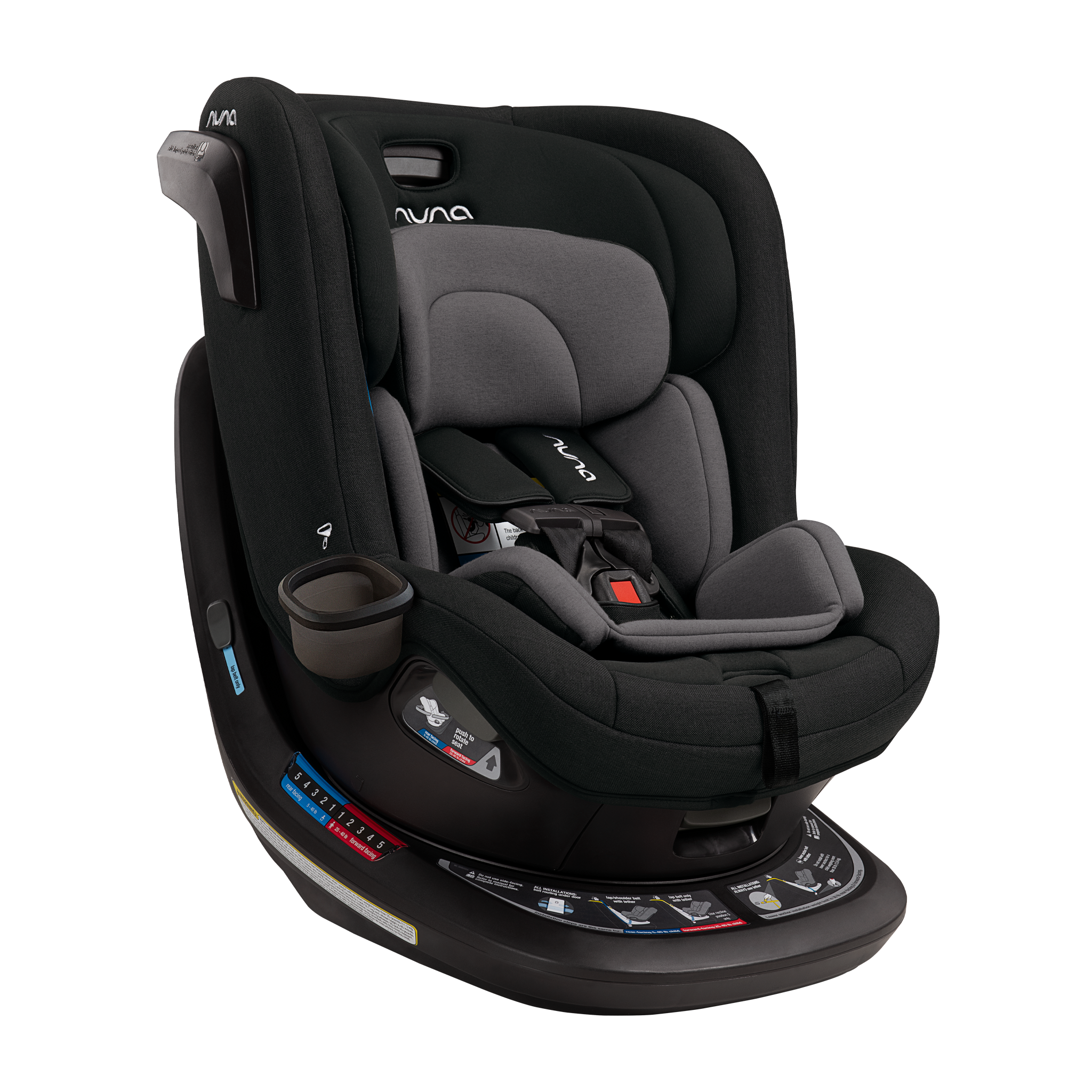 Nuna revv™ Rotating Convertible Car Seat in Caviar - Tots to Teens Furniture