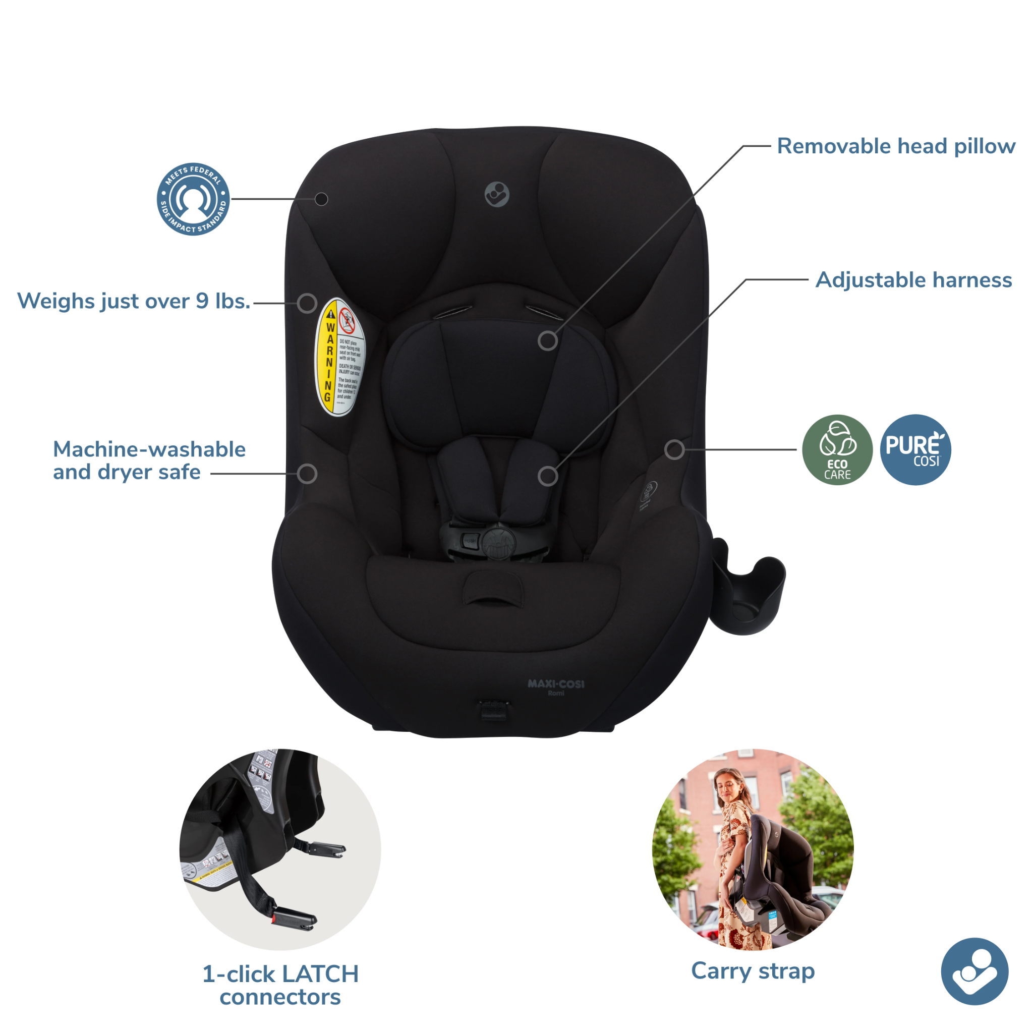 Romi 2-in-1 Convertible Car Seat | Tots to Teens Furniture