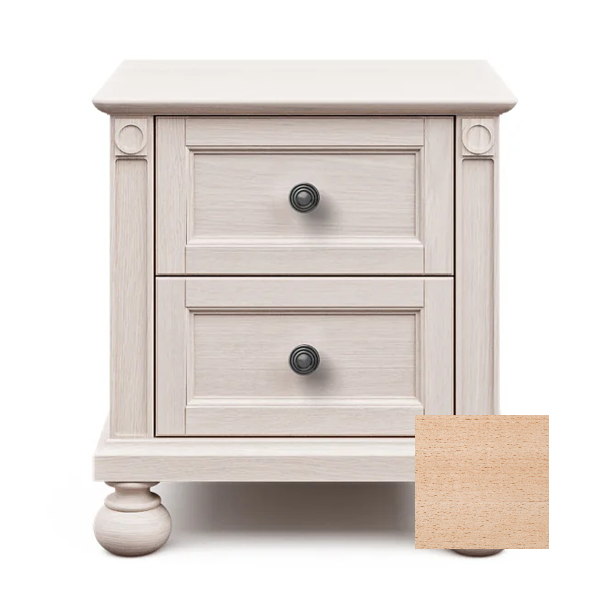 Romina Dakota 2 Drawer Nightstand Albero Puro Pewter - Tots to Teens Furniture