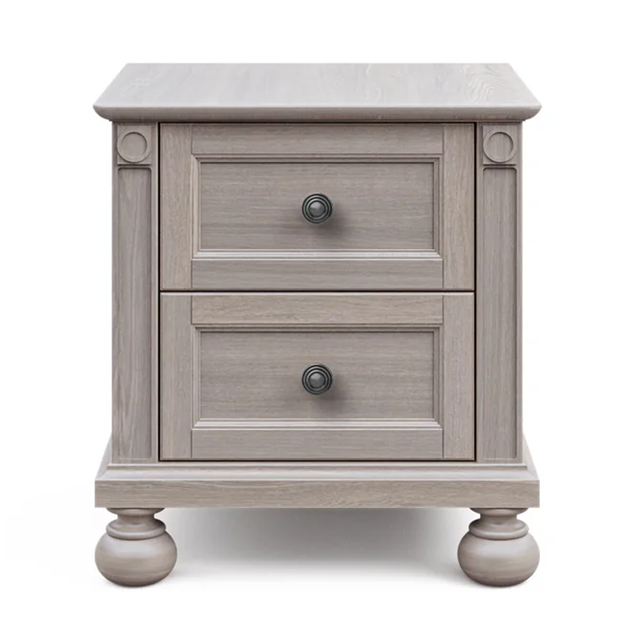 Romina Dakota 2 Drawer Nightstand Ash Pewter - Tots to Teens Furniture