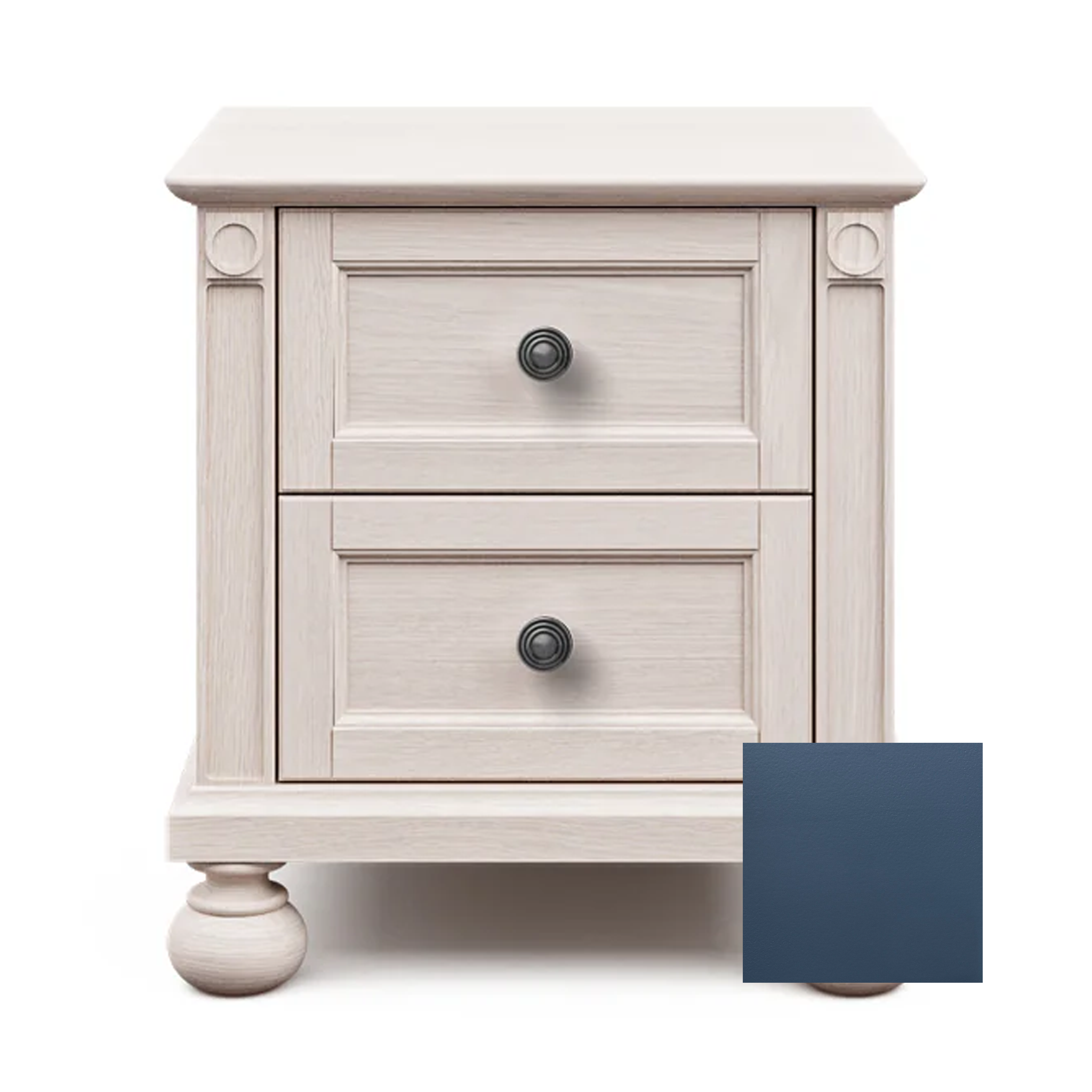 Romina Dakota 2 Drawer Nightstand Navy Pewter - Tots to Teens Furniture