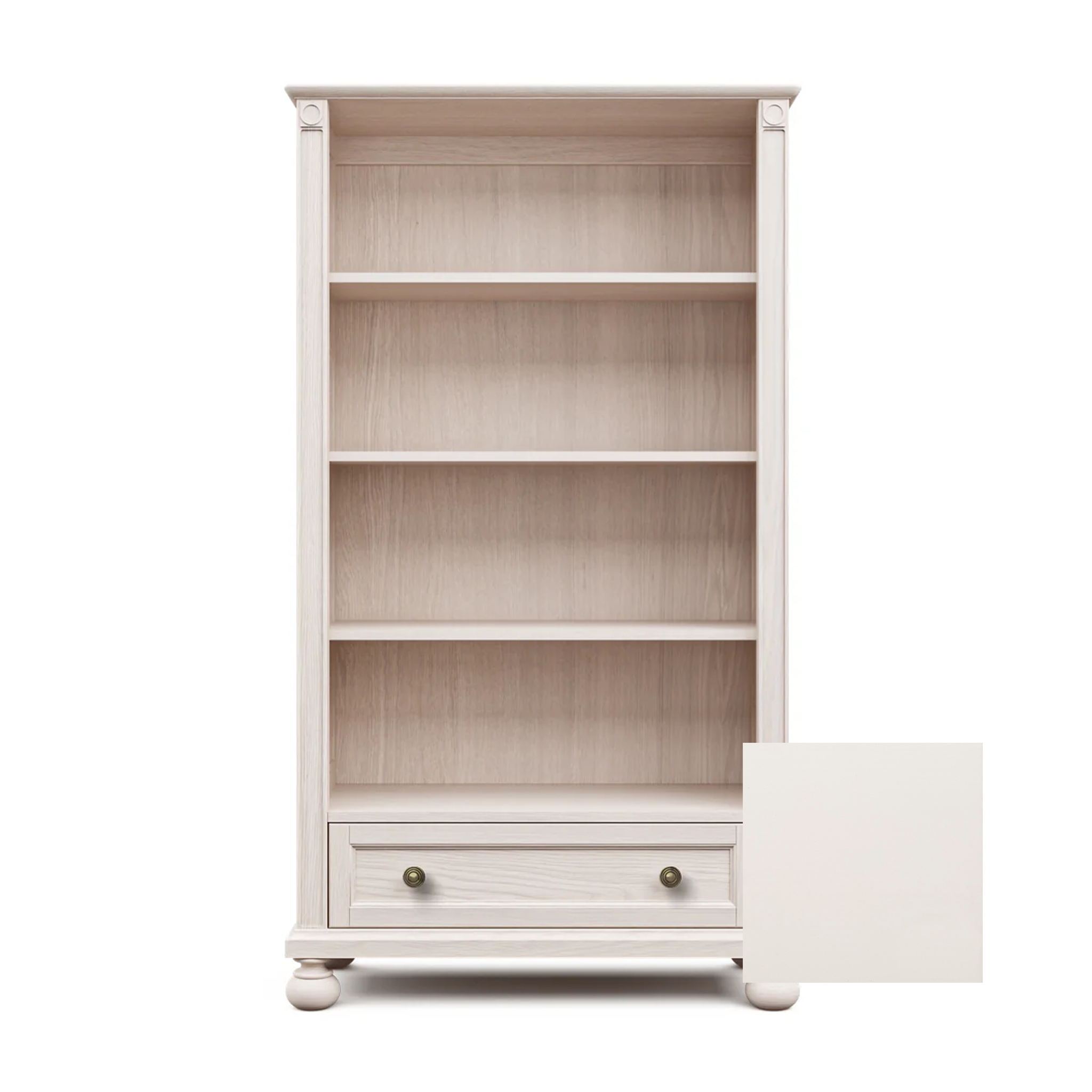 Romina Dakota Bookcase Bianco Satinato Bronze - Tots to Teens Furniture
