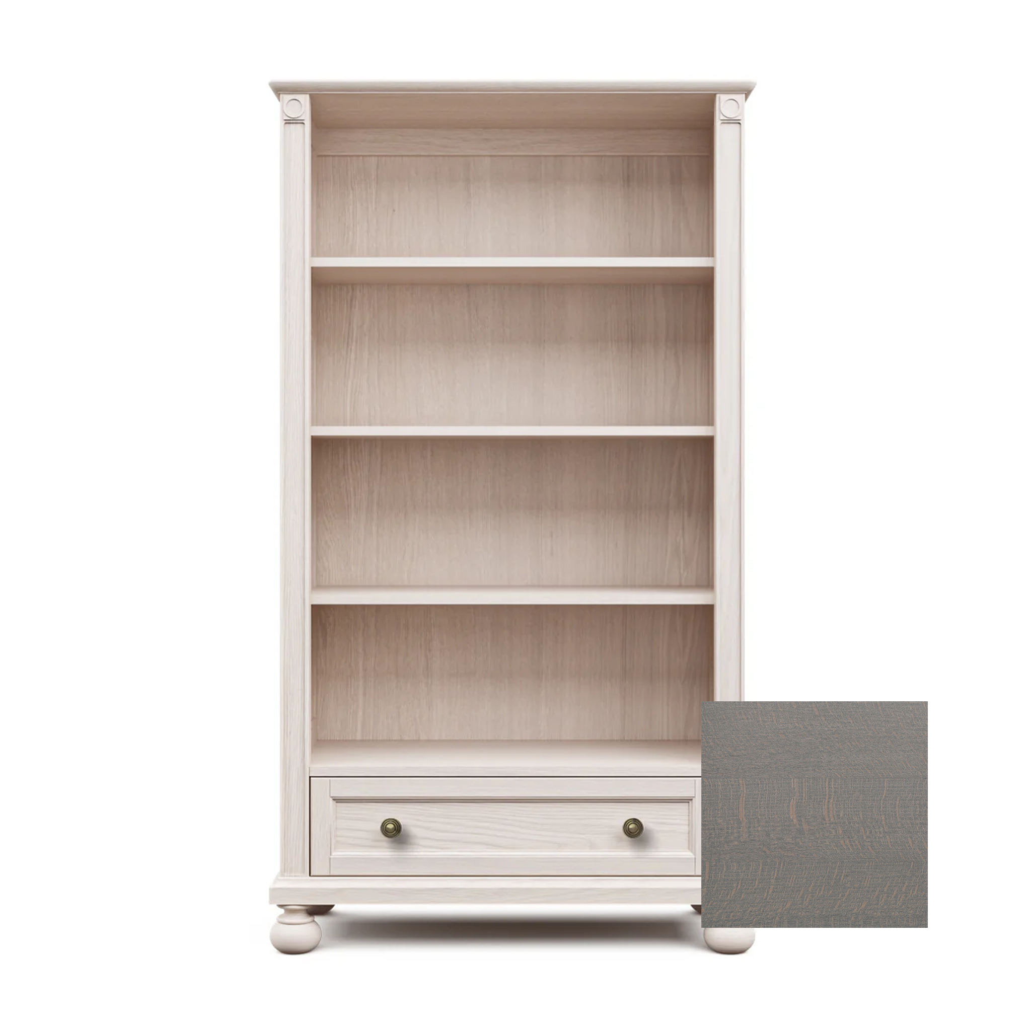 Romina Dakota Bookcase Washed Grey Bronze - Tots to Teens Furniture