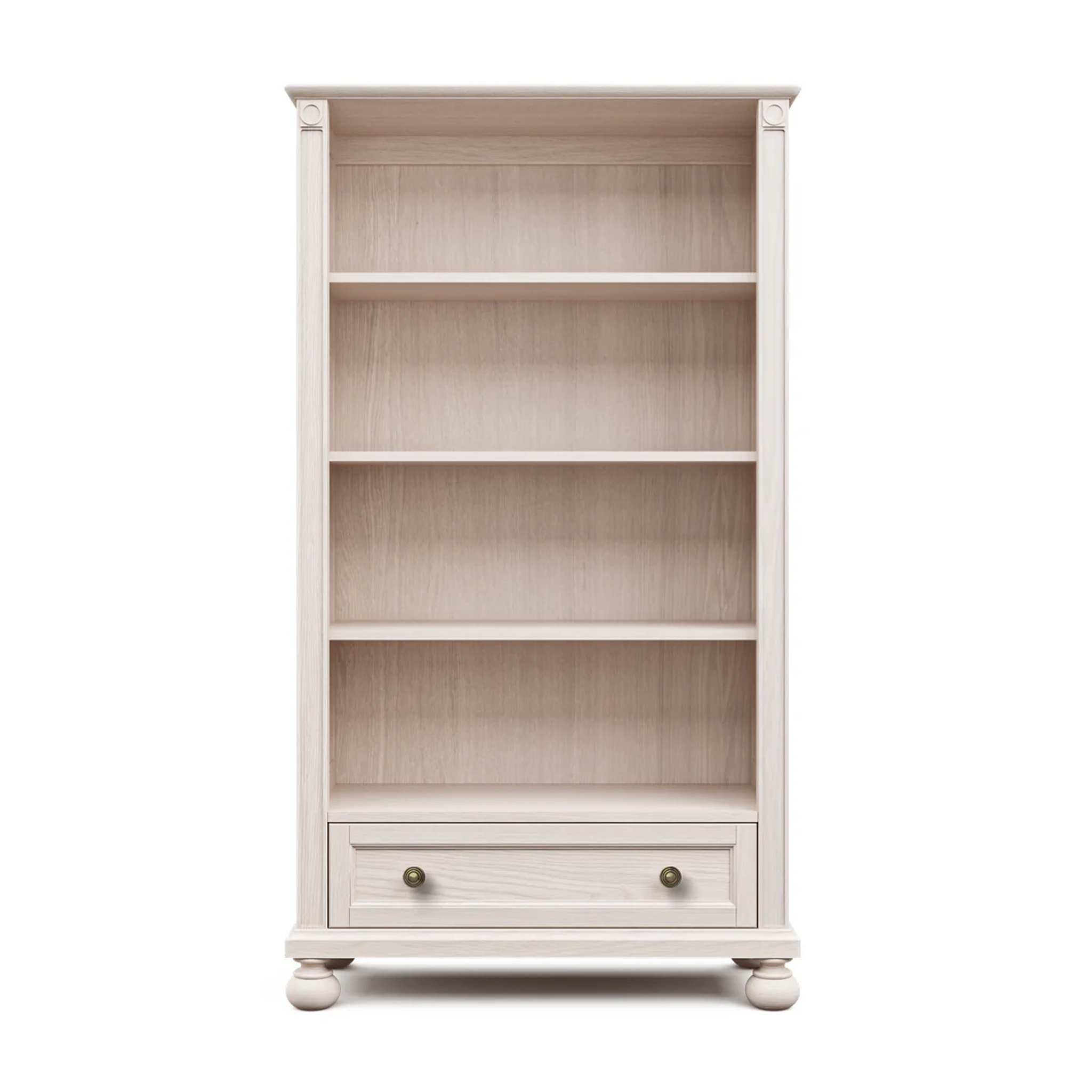 Romina Dakota Bookcase Washed White Bronze - Tots to Teens Furniture