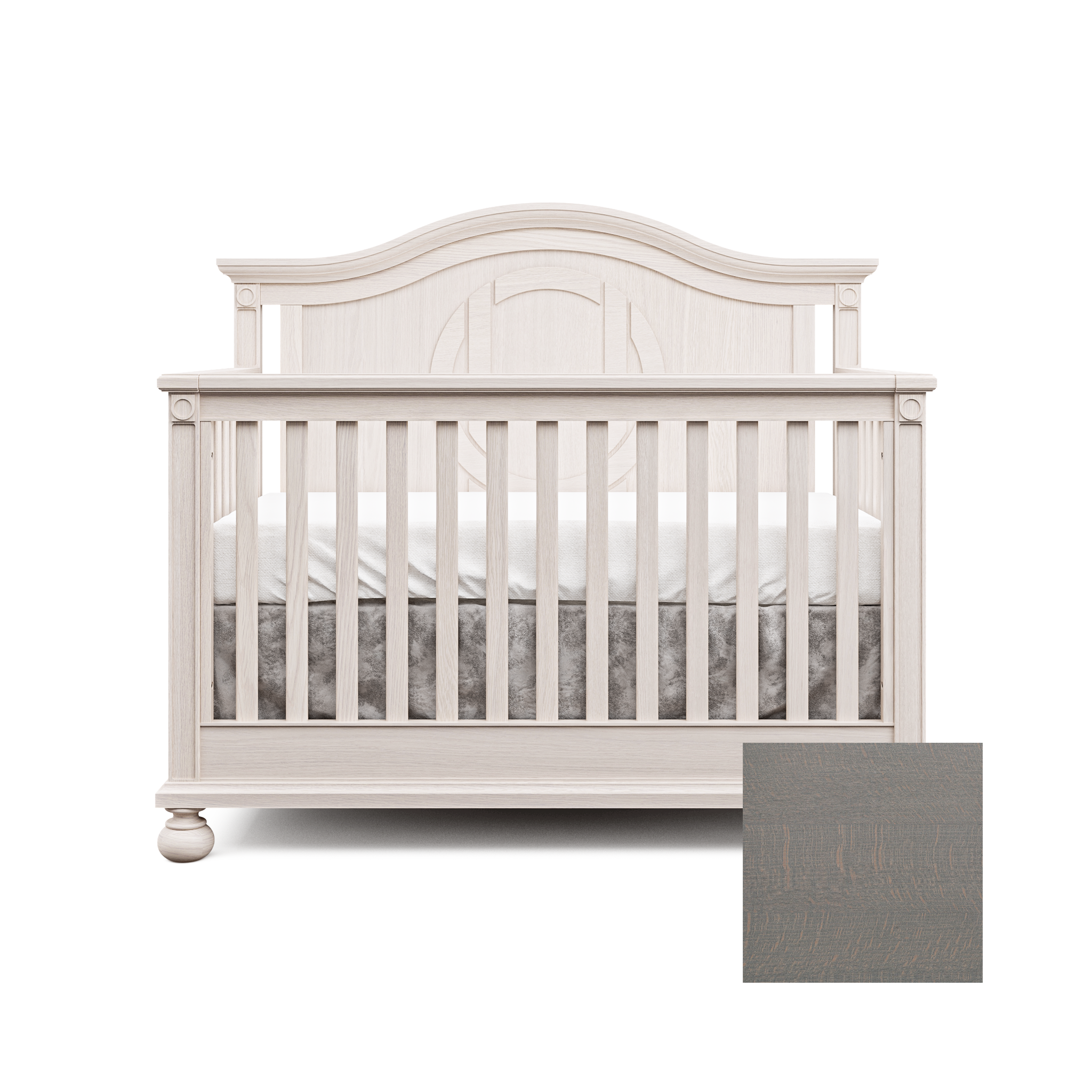Romina Dakota Convertible Crib Washed Grey - Tots to Teens Furniture