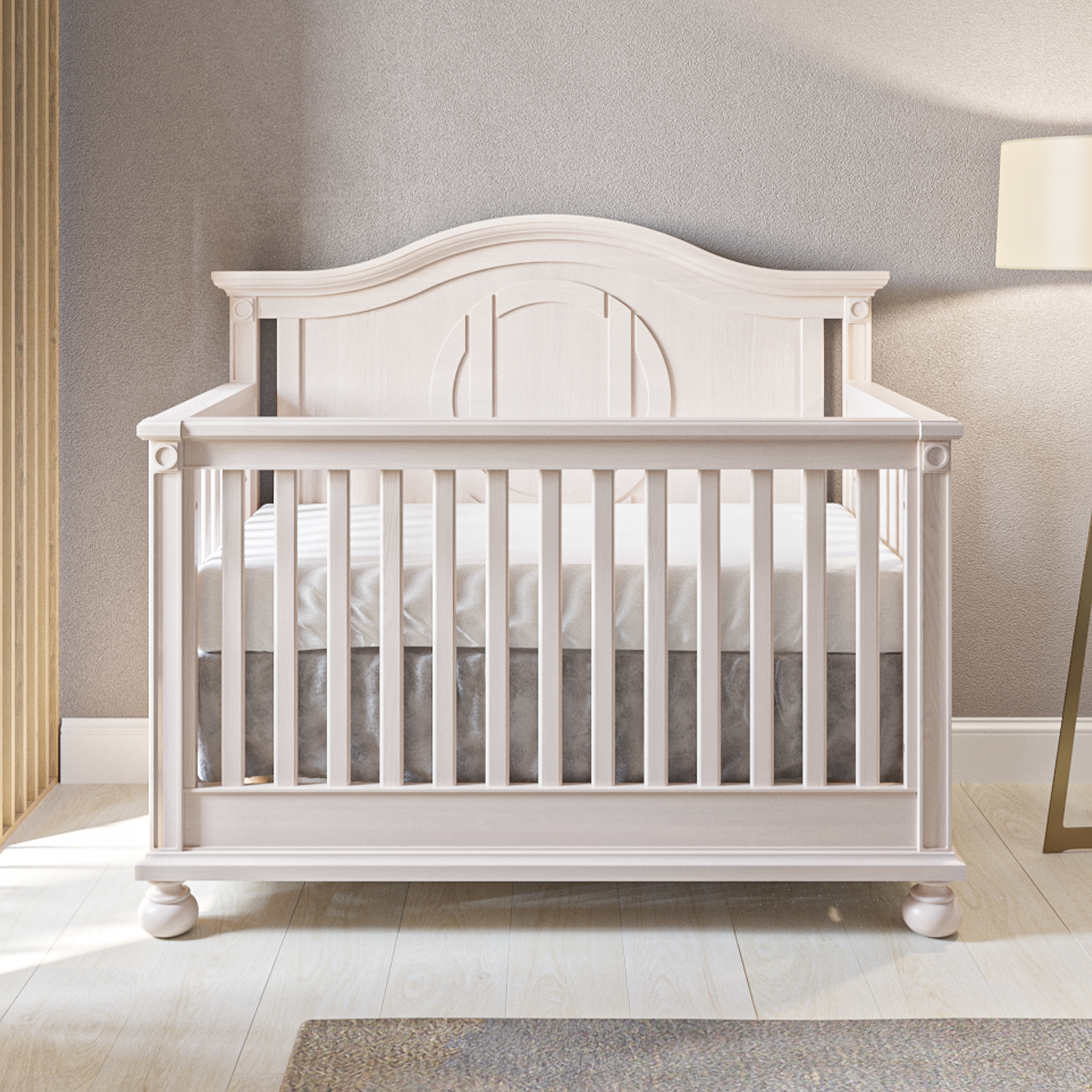 Romina Dakota Convertible Crib Washed White - Tots to Teens Furniture