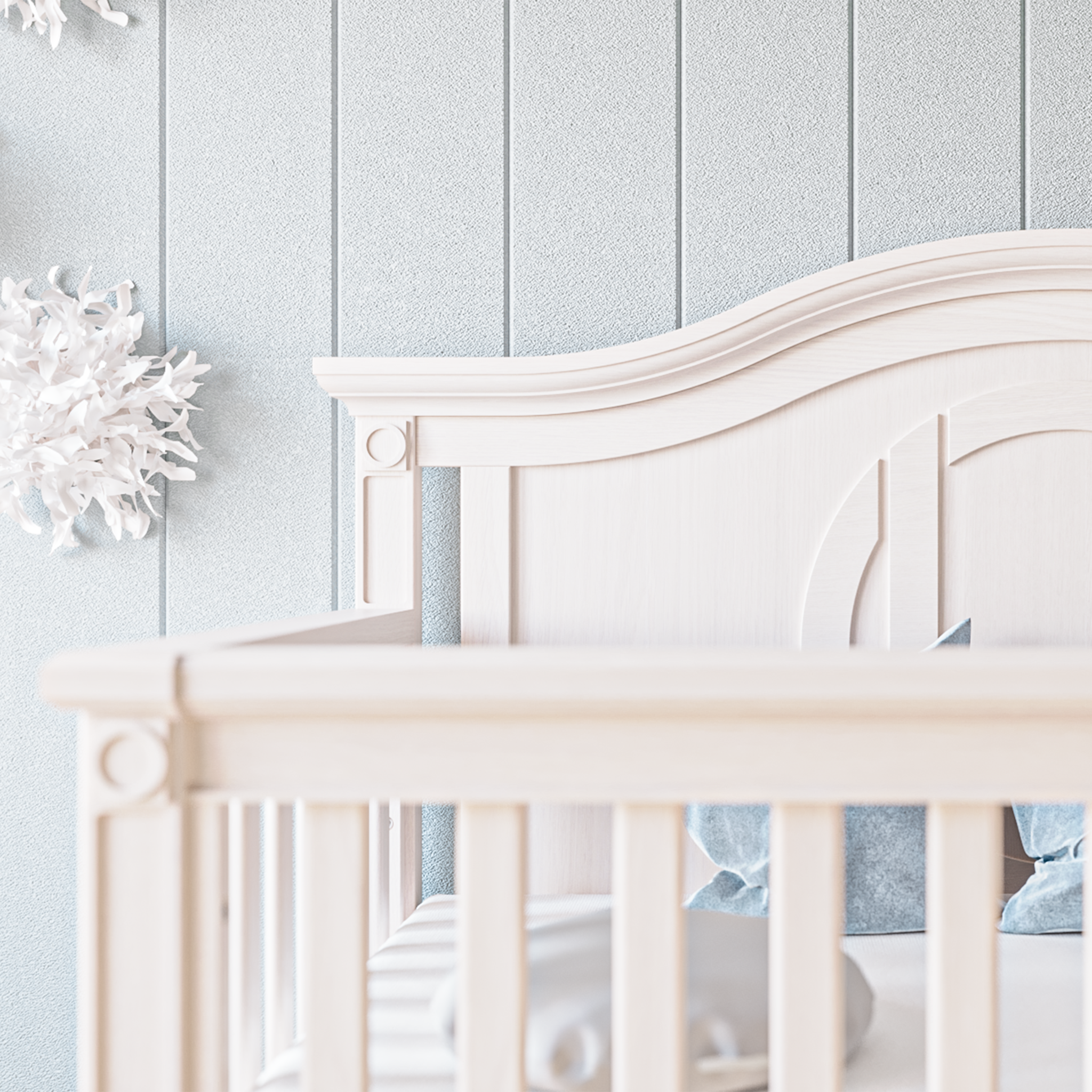 Romina Dakota Convertible Crib Washed White - Tots to Teens Furniture