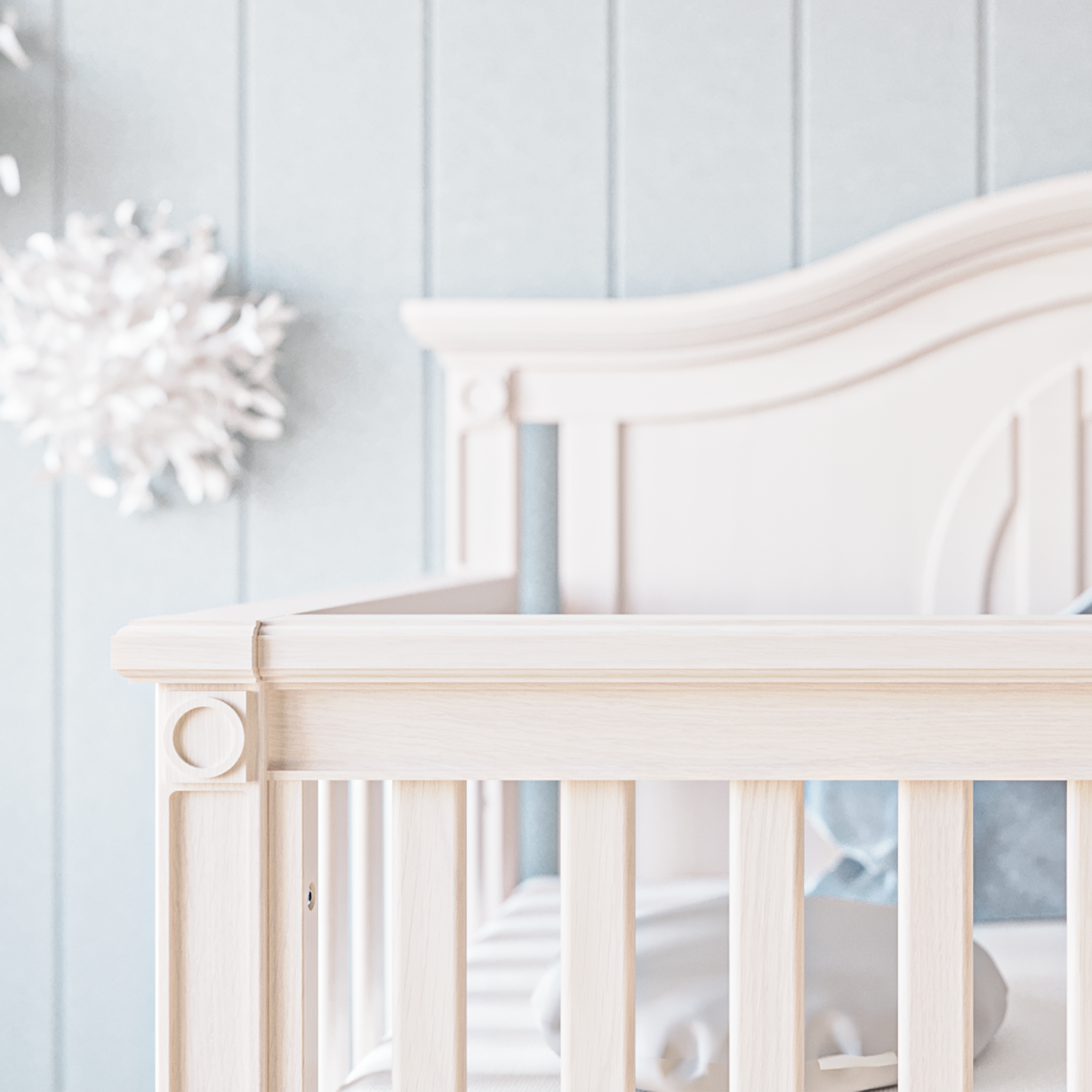 Romina Dakota Convertible Crib Washed White - Tots to Teens Furniture