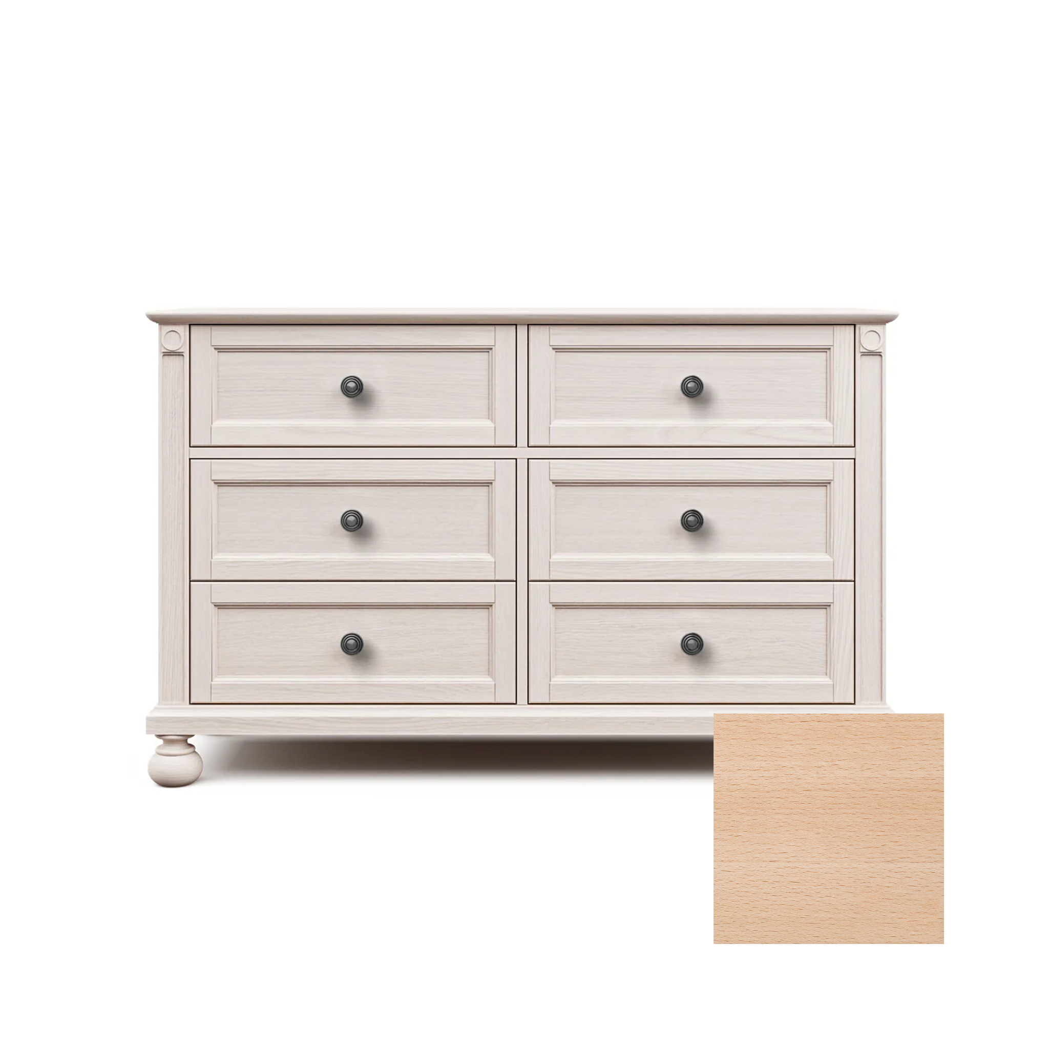 Romina Dakota Double Dresser Albero Puro Pewter - Tots to Teens Furniture