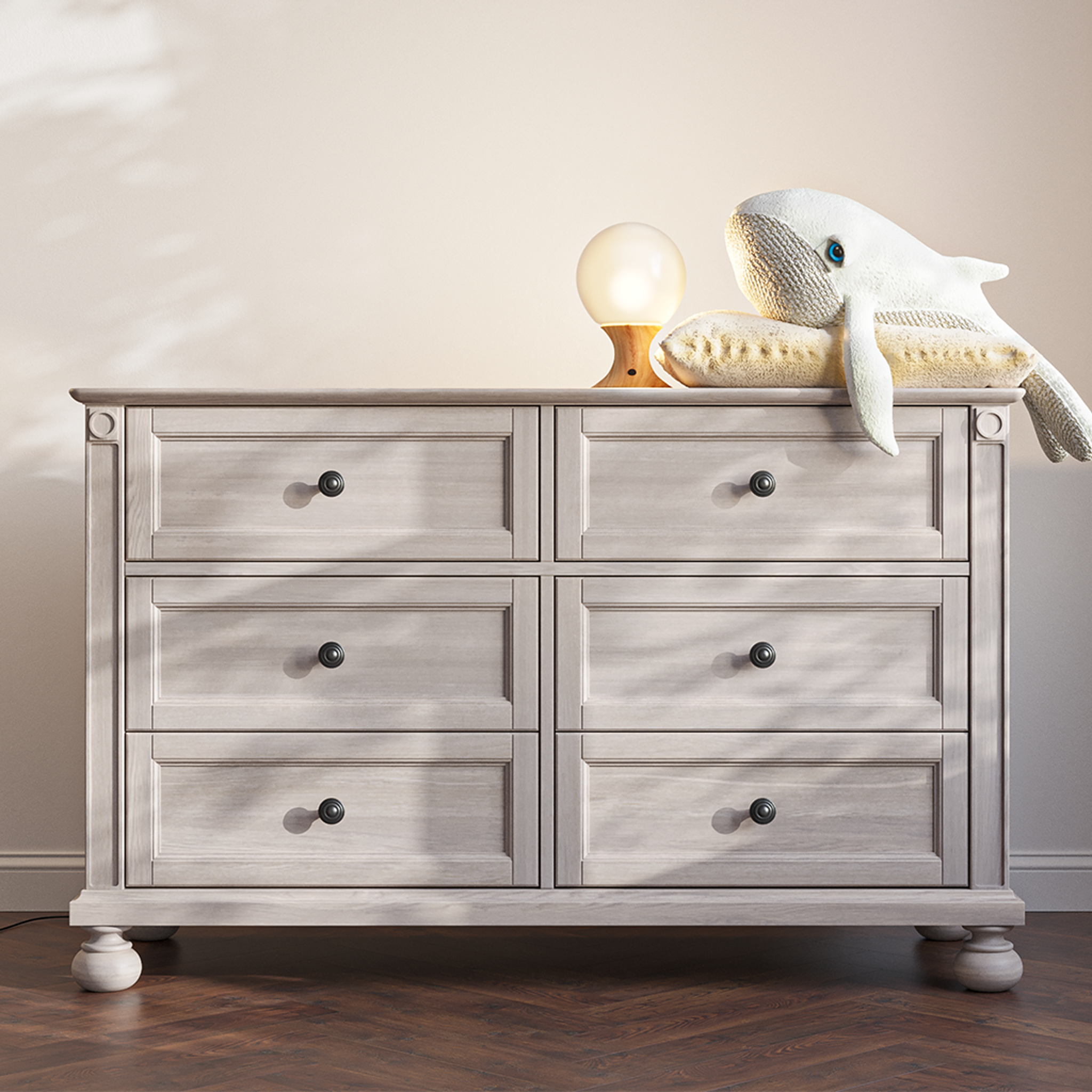 Romina Dakota Double Dresser Ash - Tots to Teens Furniture