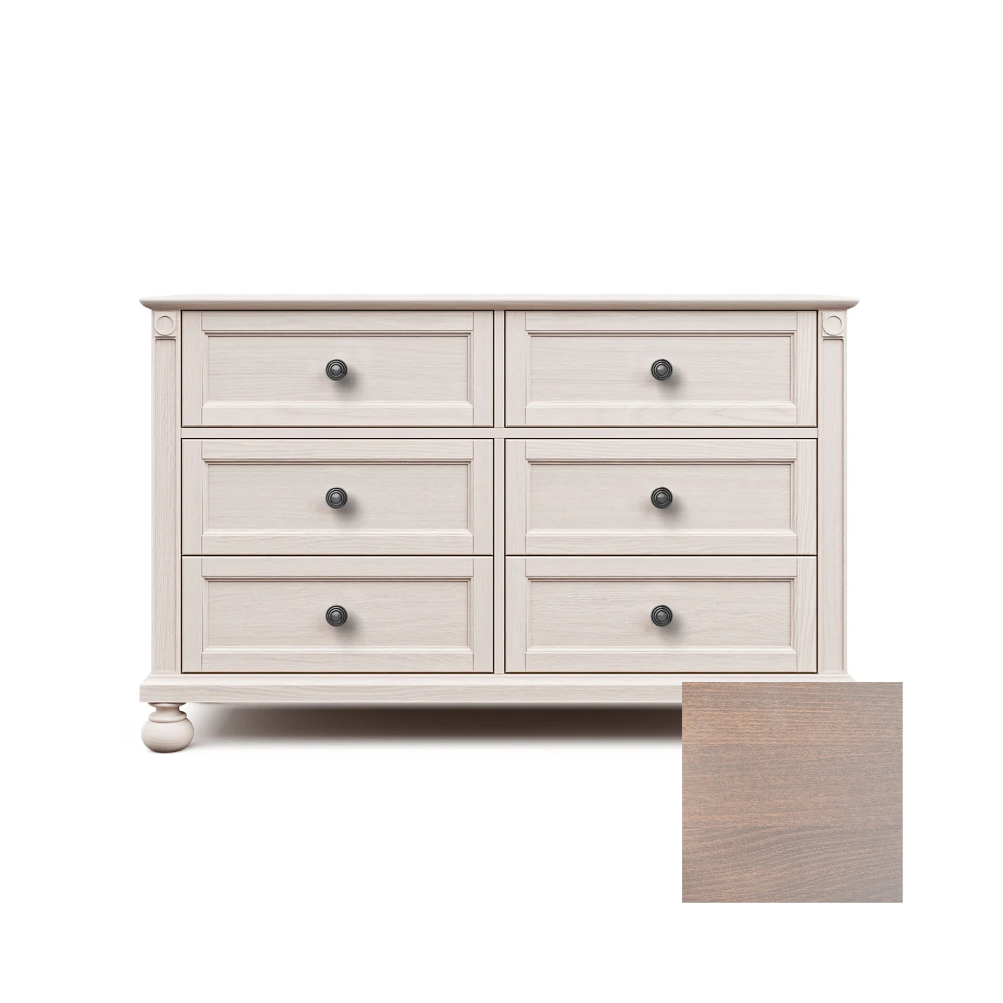 Romina Dakota Double Dresser Cappuccino Pewter - Tots to Teens Furniture