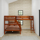 High Corner Triple Loft Bunk with Angled Ladders - Tots to Teens Furniture