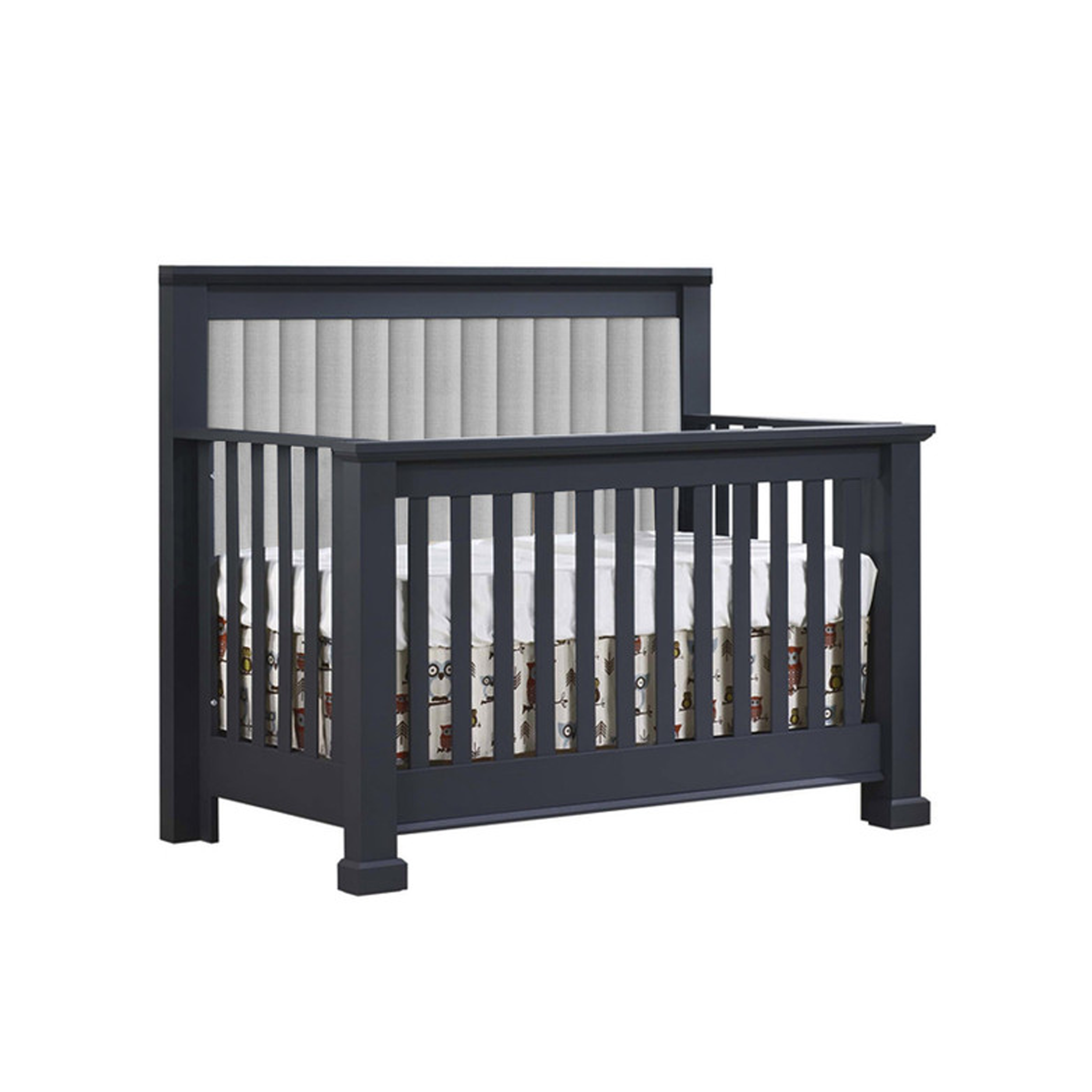 Taylor Convertible Crib with Grey Upholstery - Tots to Teens Furniture