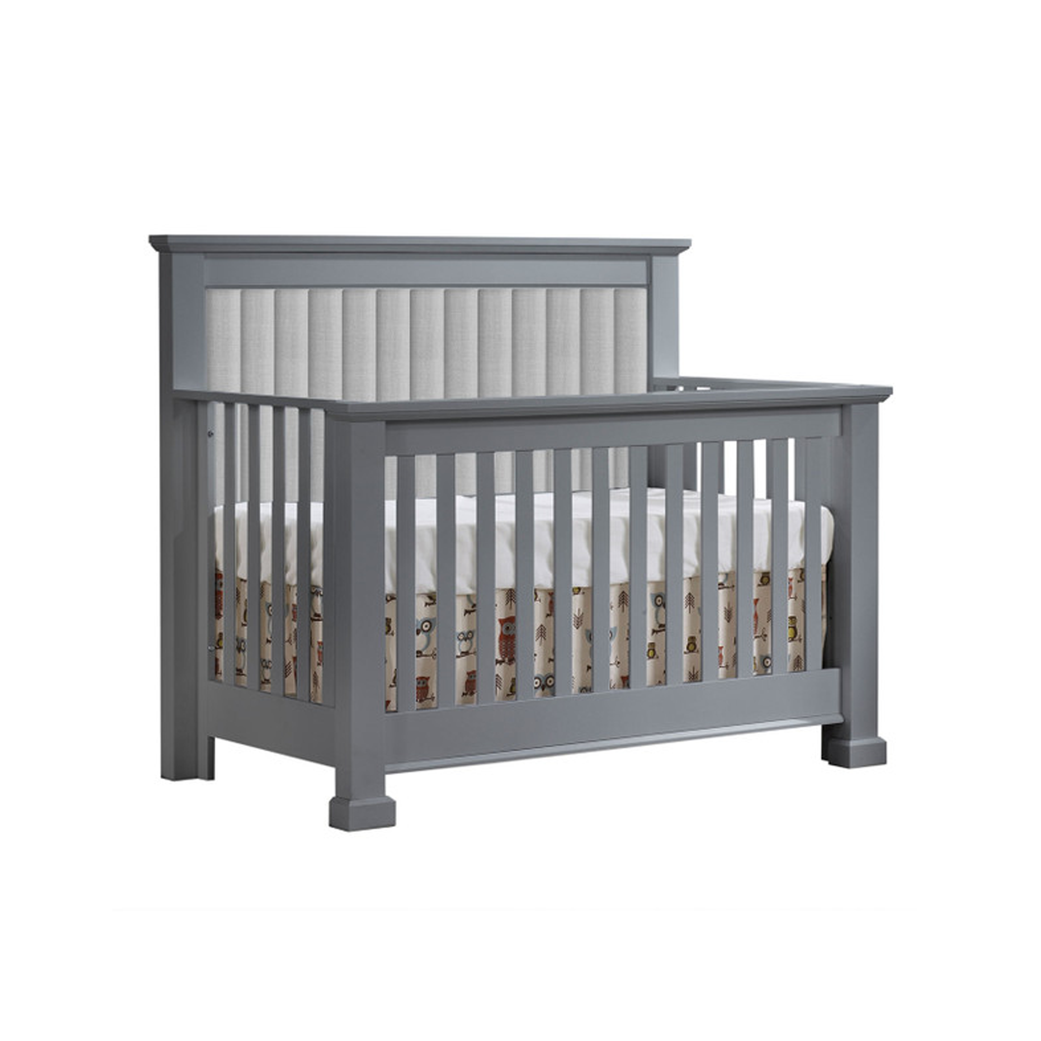Taylor Convertible Crib with Grey Upholstery - Tots to Teens Furniture
