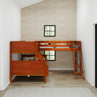 High Corner Triple Loft Bunk with Angled Ladders - Tots to Teens Furniture