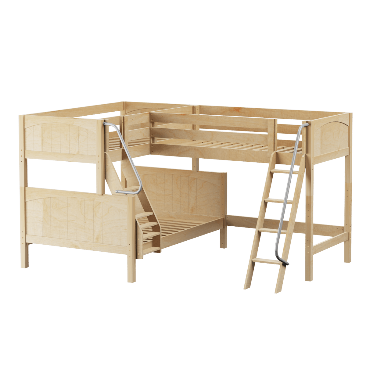 High Corner Triple Loft Bunk with Angled Ladders - Tots to Teens Furniture