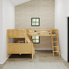 High Corner Triple Loft Bunk with Angled Ladders - Tots to Teens Furniture