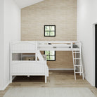 High Corner Triple Loft Bunk with Angled Ladders - Tots to Teens Furniture